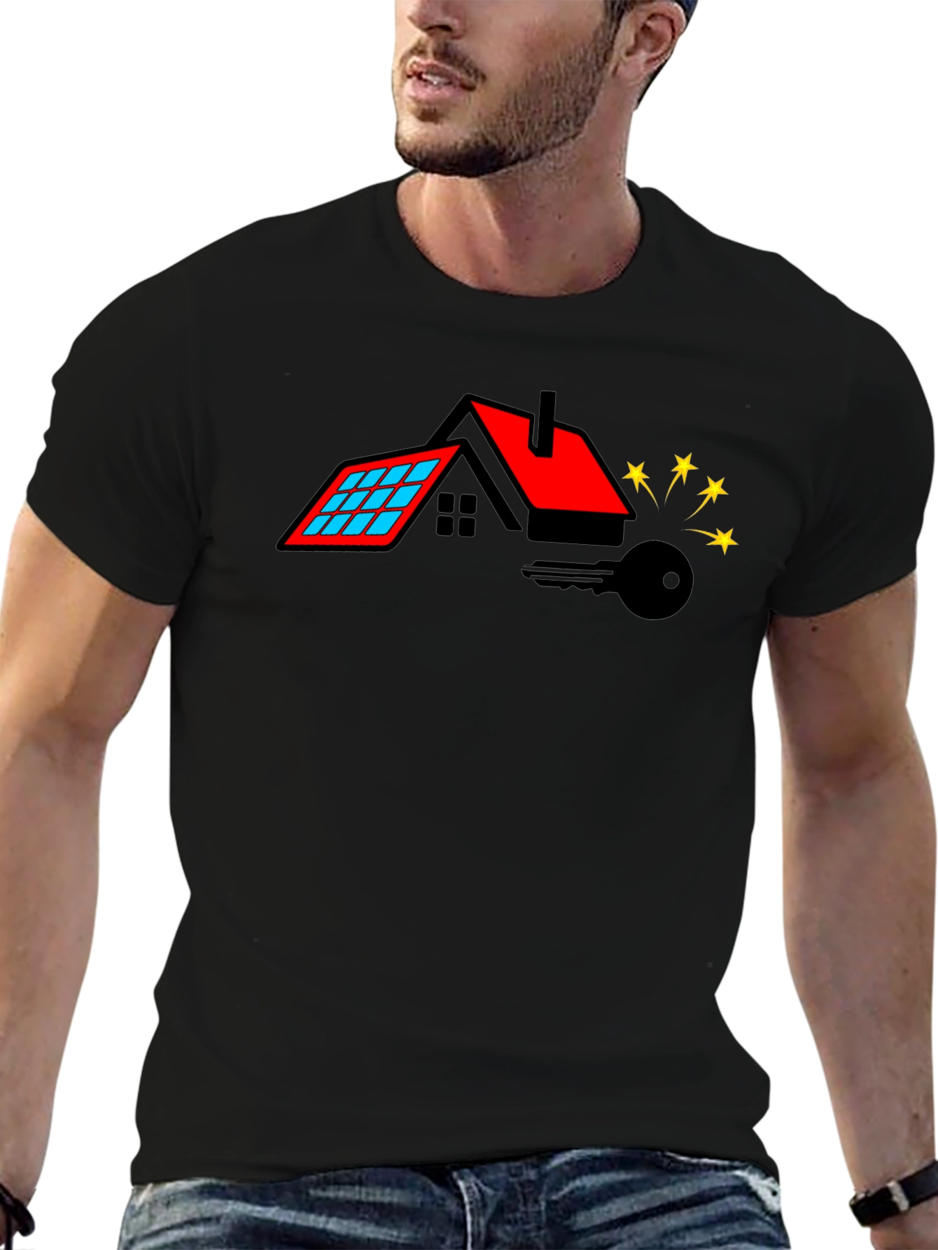 Home Key Black Graphic Tee