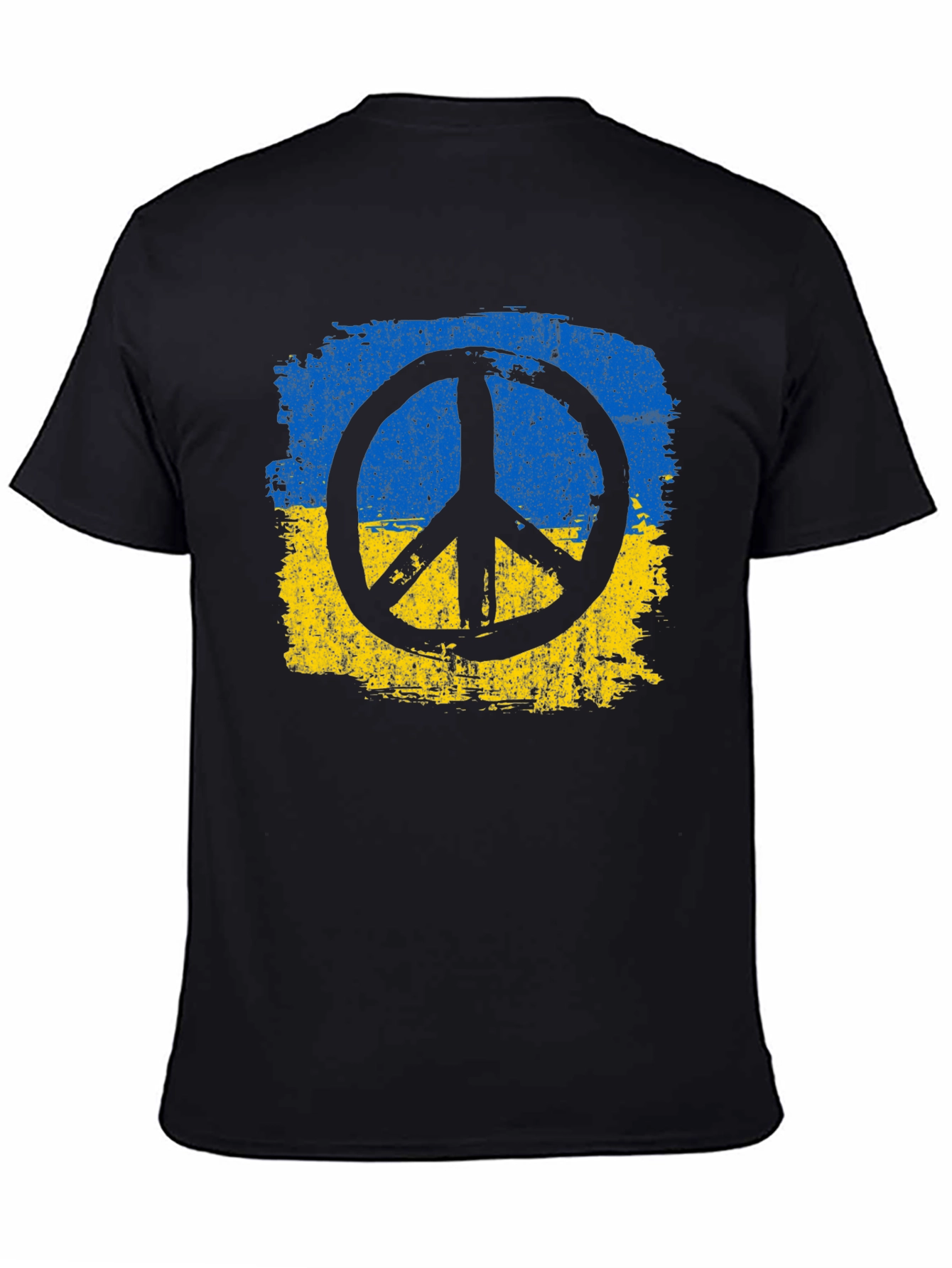 Ukraine Peace Symbol T-Shirt - Black