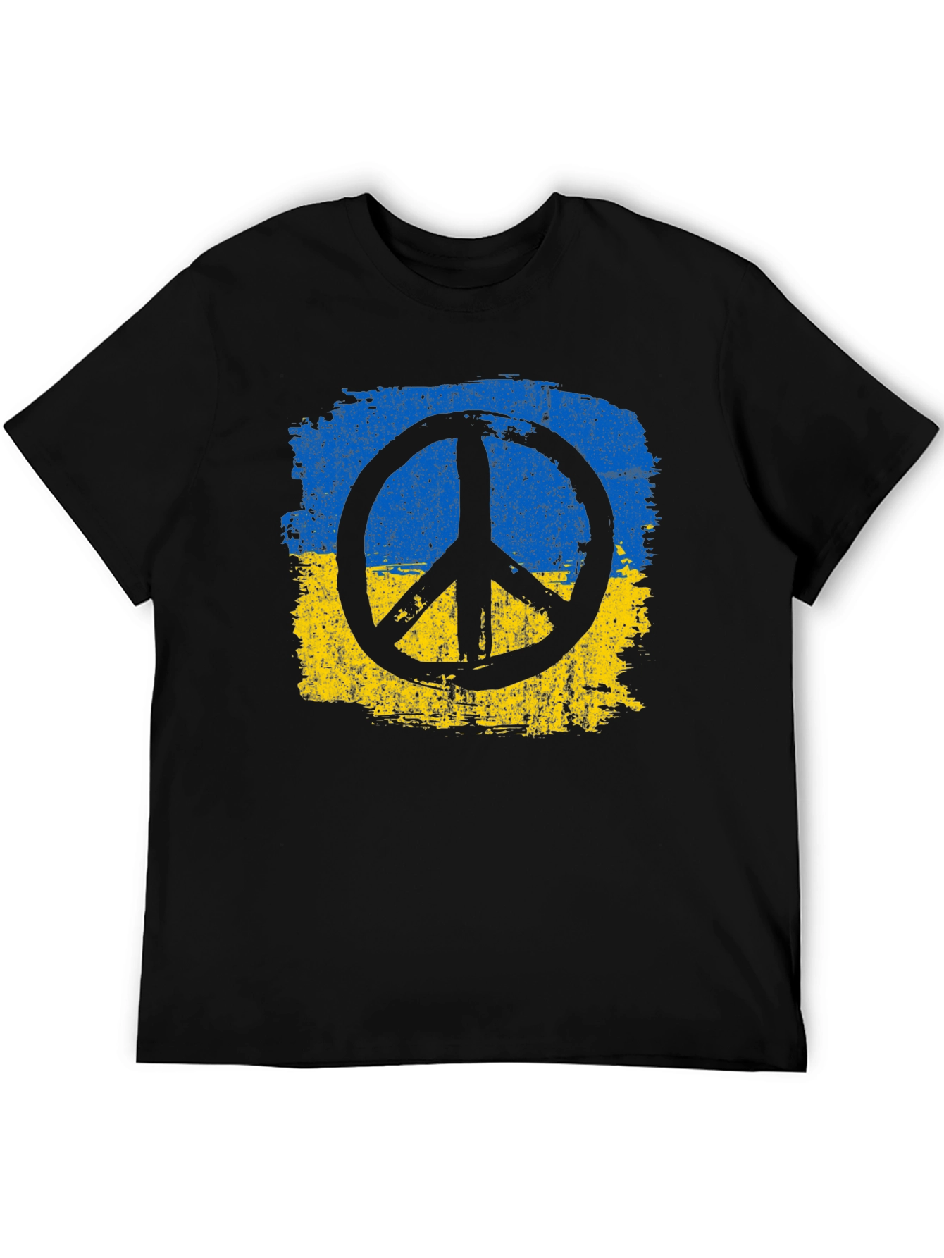 Ukraine Peace Symbol T-Shirt - Black