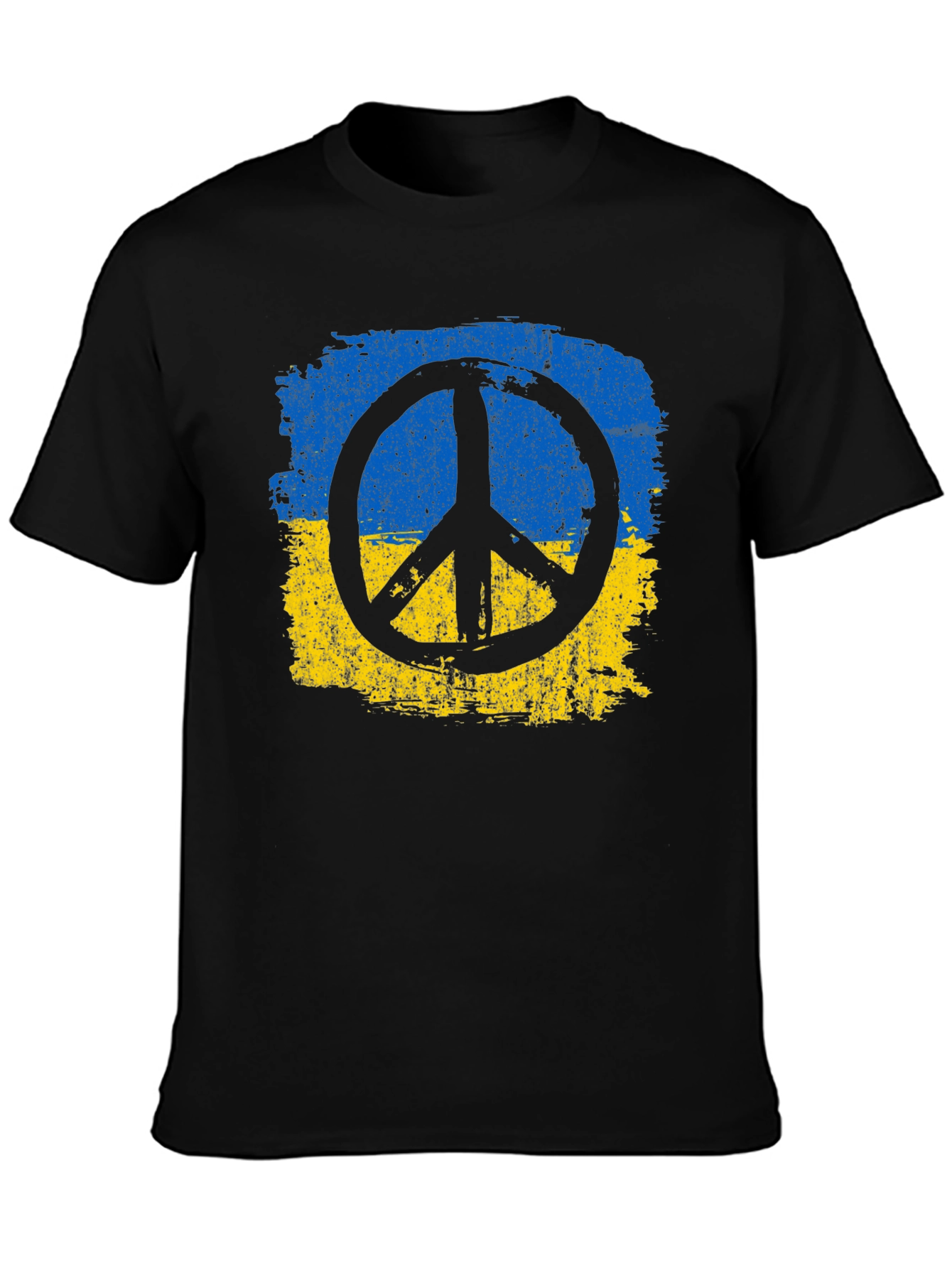 Ukraine Peace Symbol T-Shirt - Black