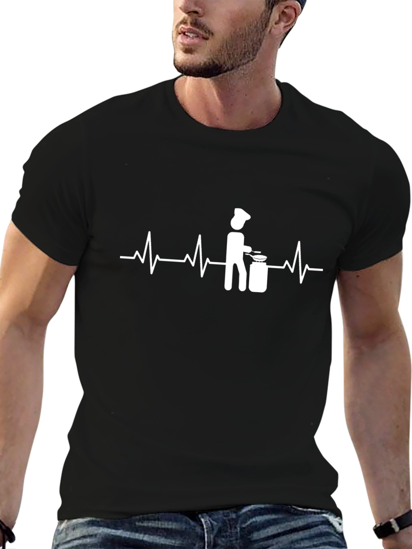 Chefs Heartbeat Graphic Tee - Black