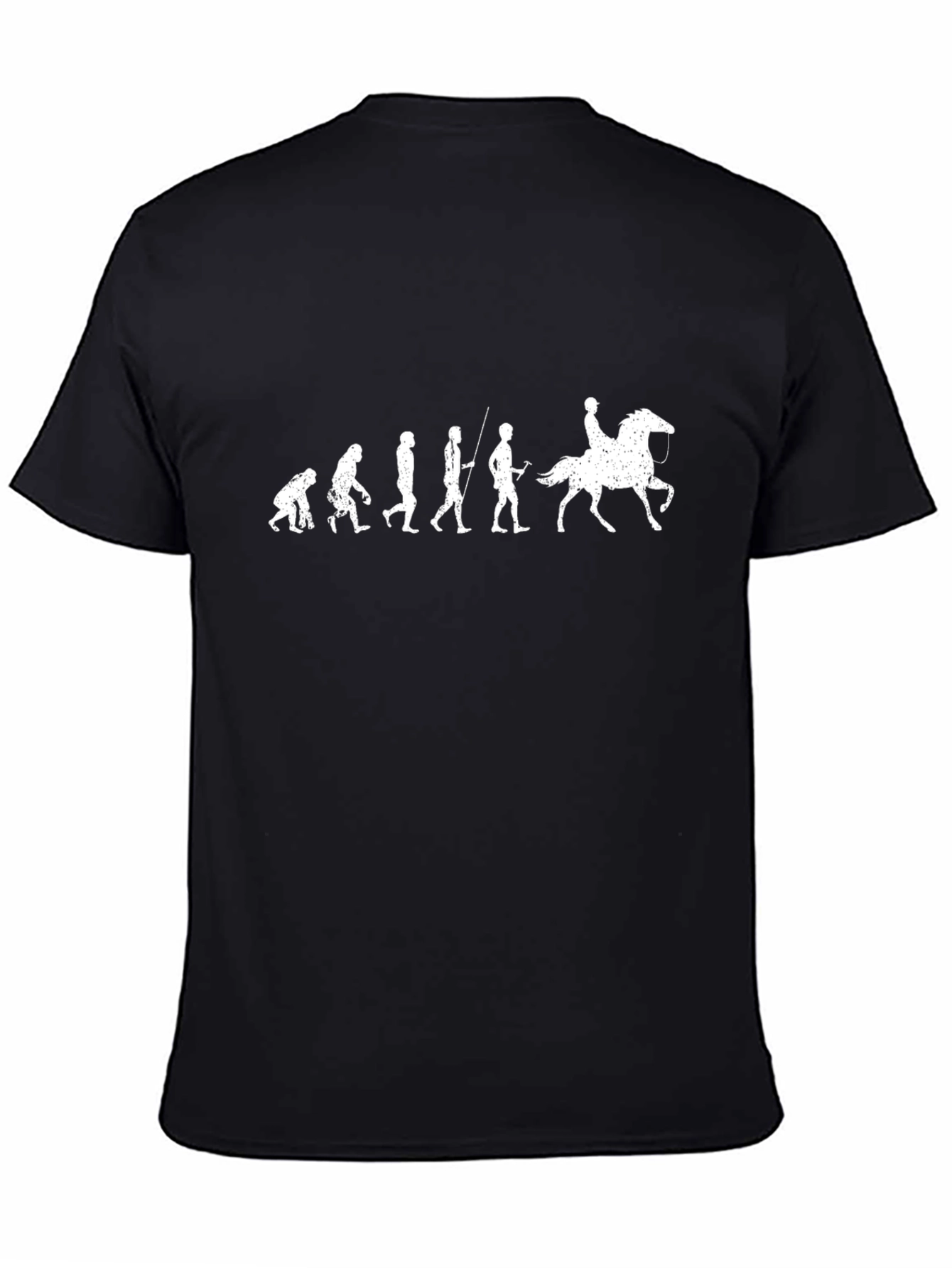 Evolution of Horse Riding Black T-Shirt