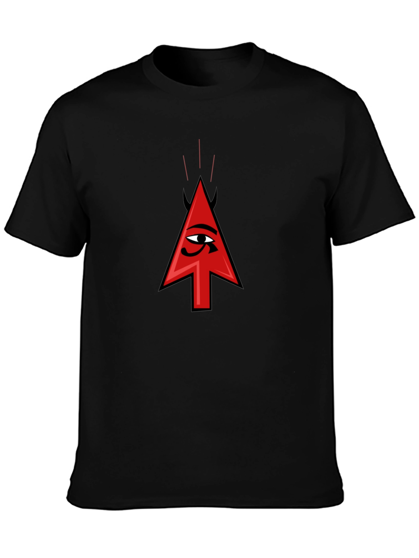 Devil Eye Arrow Graphic T-Shirt - Black Cotton Tee