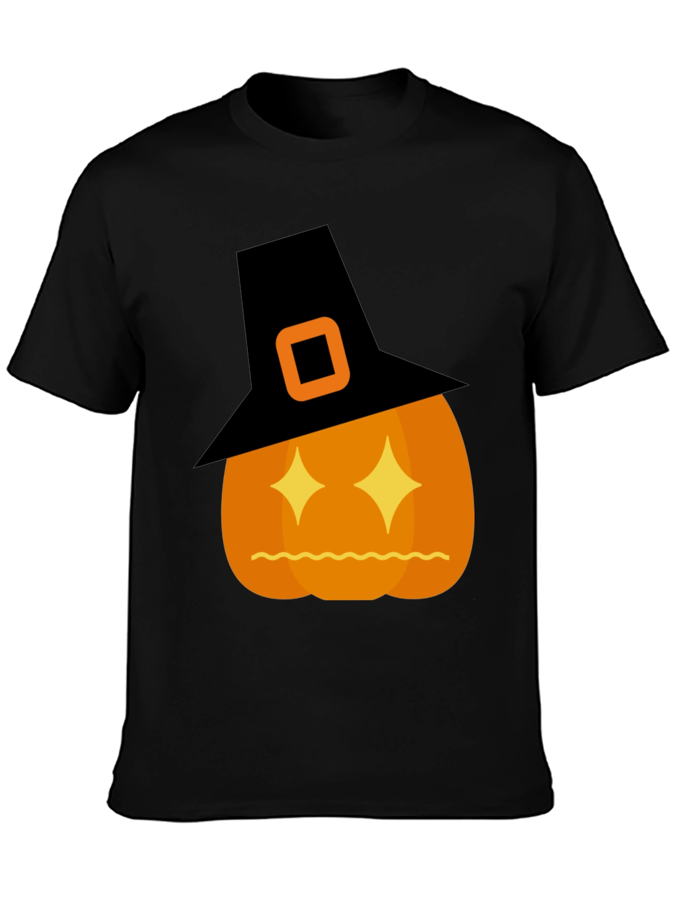 Halloween Pumpkin Witch Hat Graphic T-Shirt