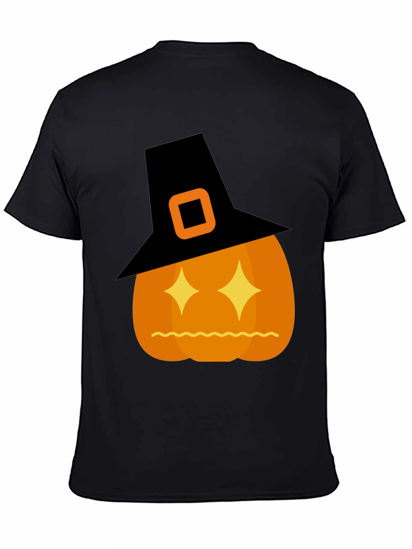 Halloween Pumpkin Witch Hat Graphic T-Shirt