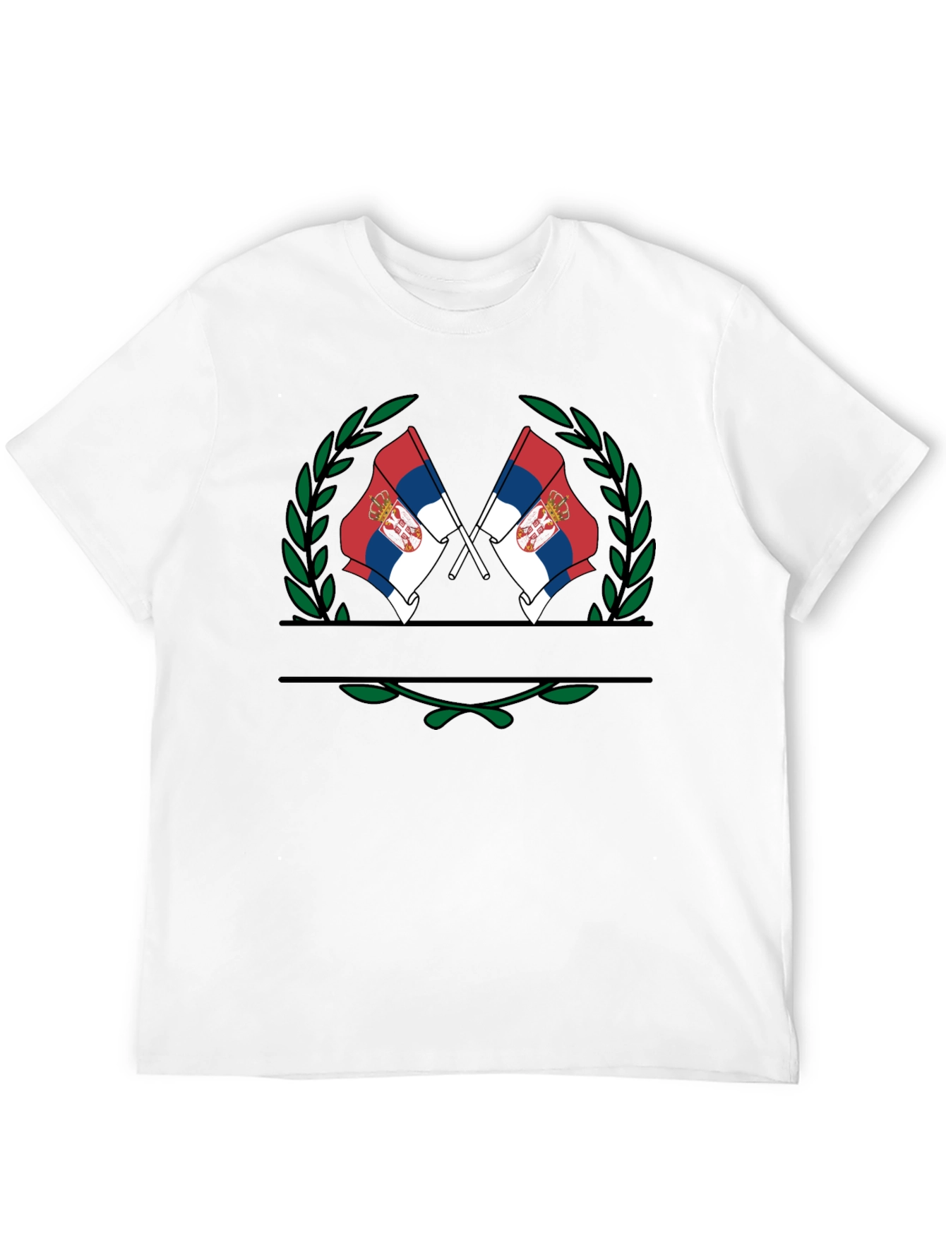 Serbian Flag Laurel Wreath T-Shirt