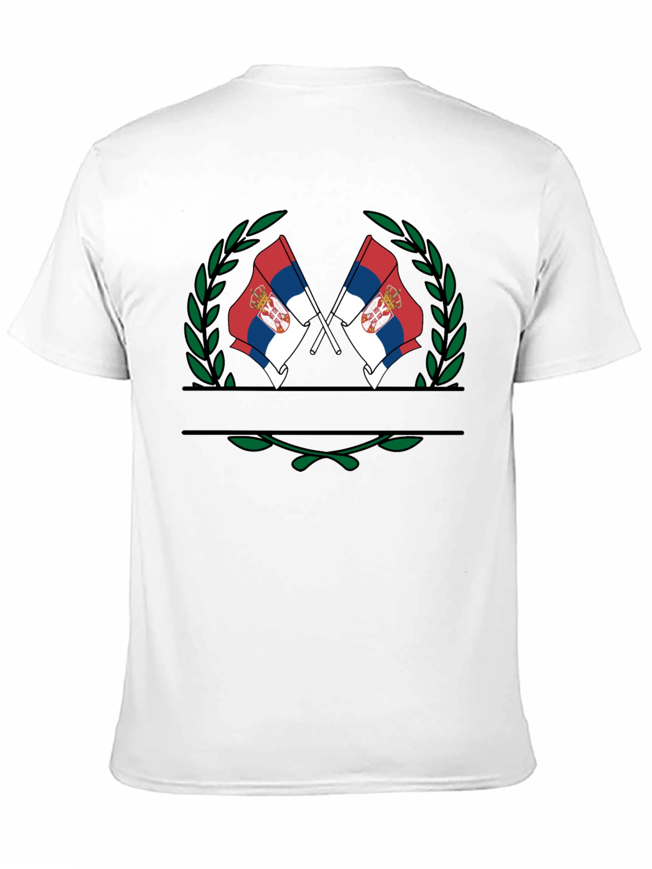 Serbian Flag Laurel Wreath T-Shirt