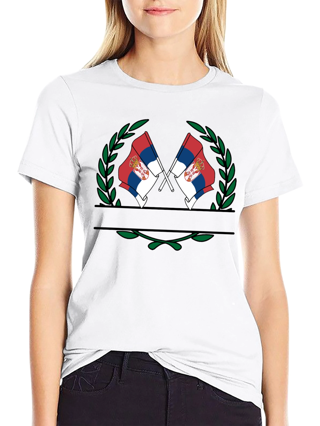 Serbian Flag Laurel Wreath T-Shirt