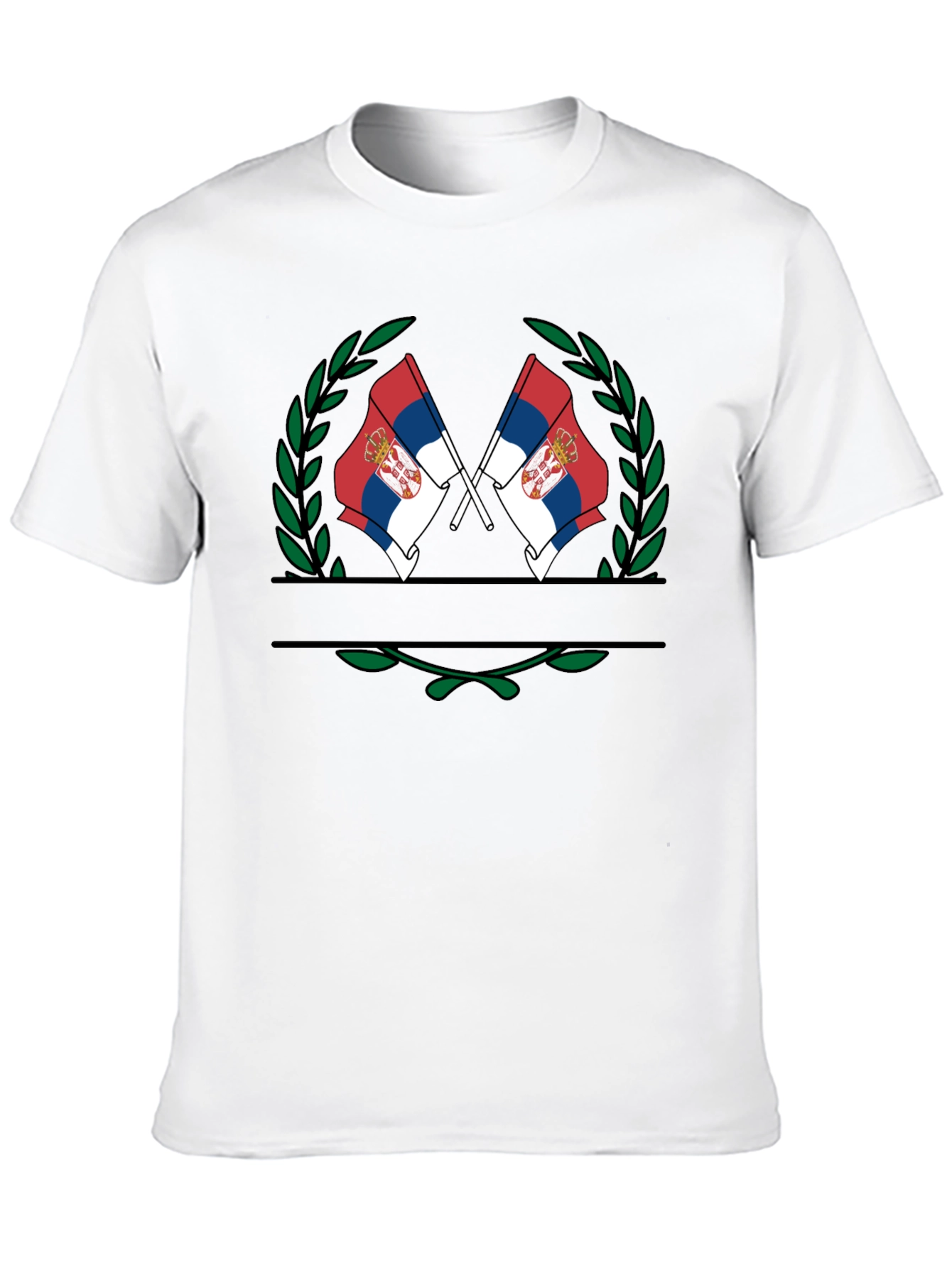 Serbian Flag Laurel Wreath T-Shirt