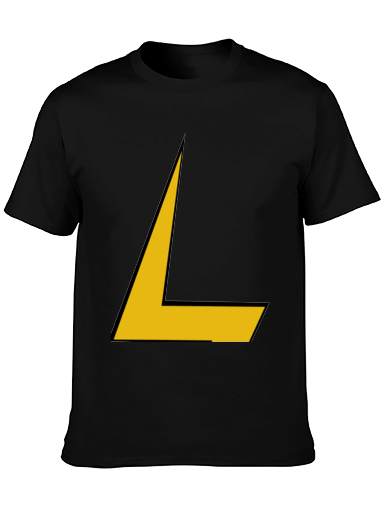 Geometric L Shape Graphic Tee - Bold Black Shirt