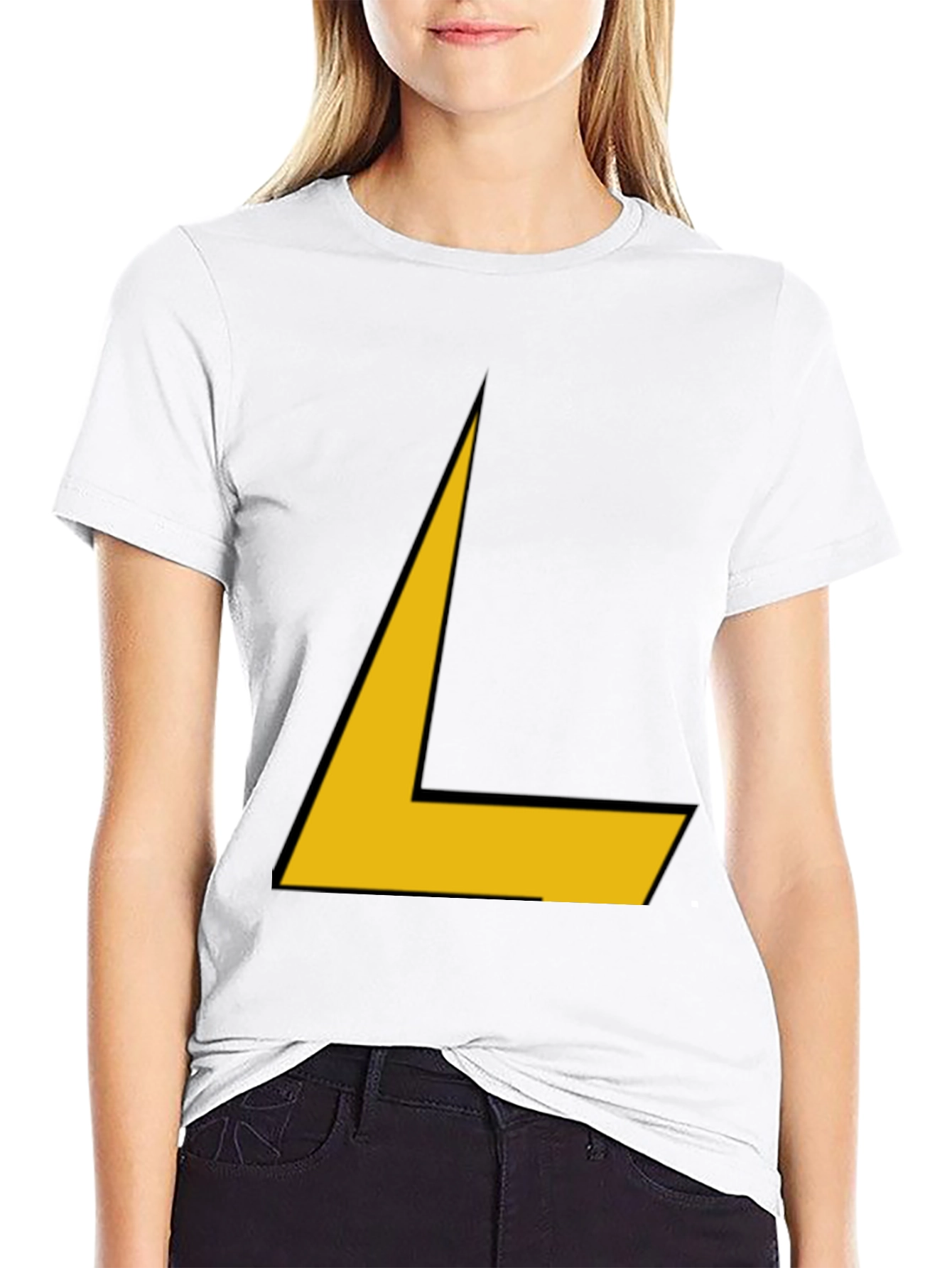 Geometric L Shape Graphic Tee - Bold Black Shirt