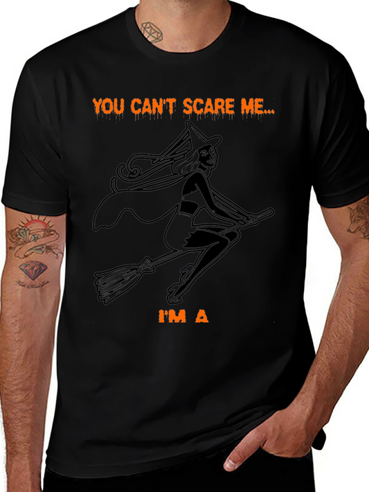 Halloween Witch Graphic T-Shirt - You Cant Scare Me