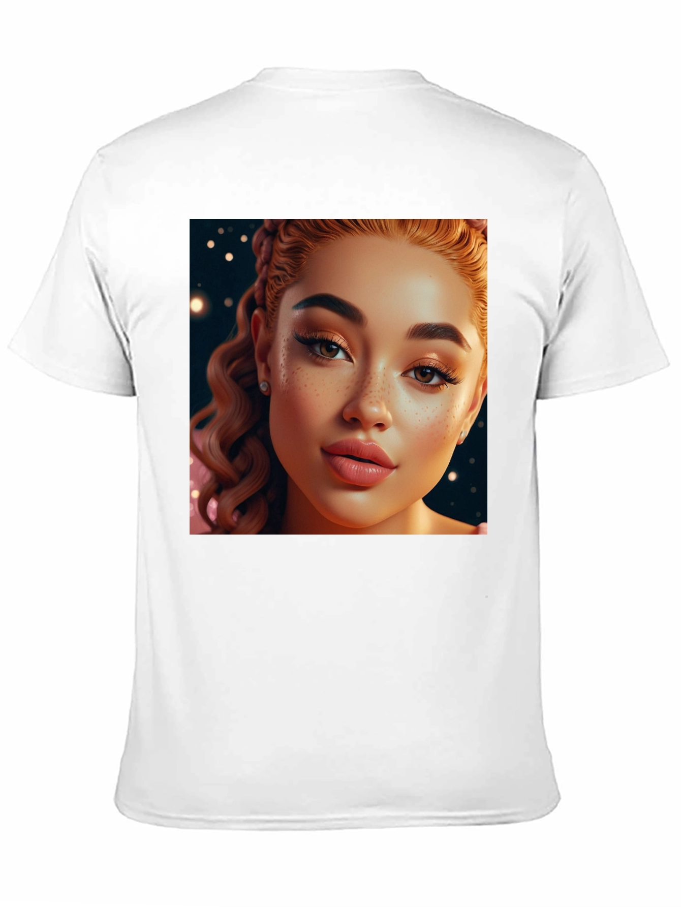 Stylish Black Tee with Beautiful Woman Graphic