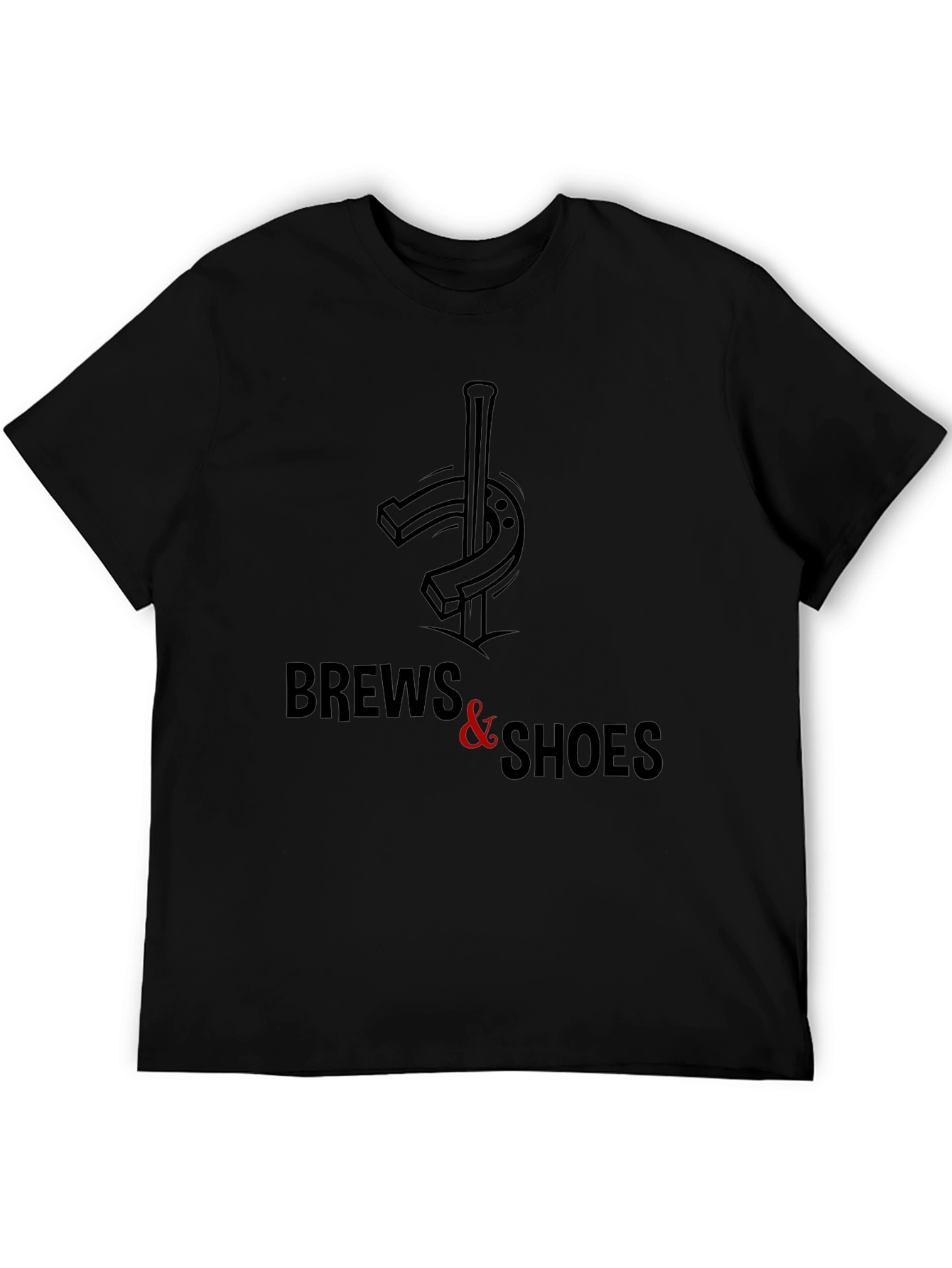 Brew & Shoes Graphic T-Shirt - Black Casual Tee