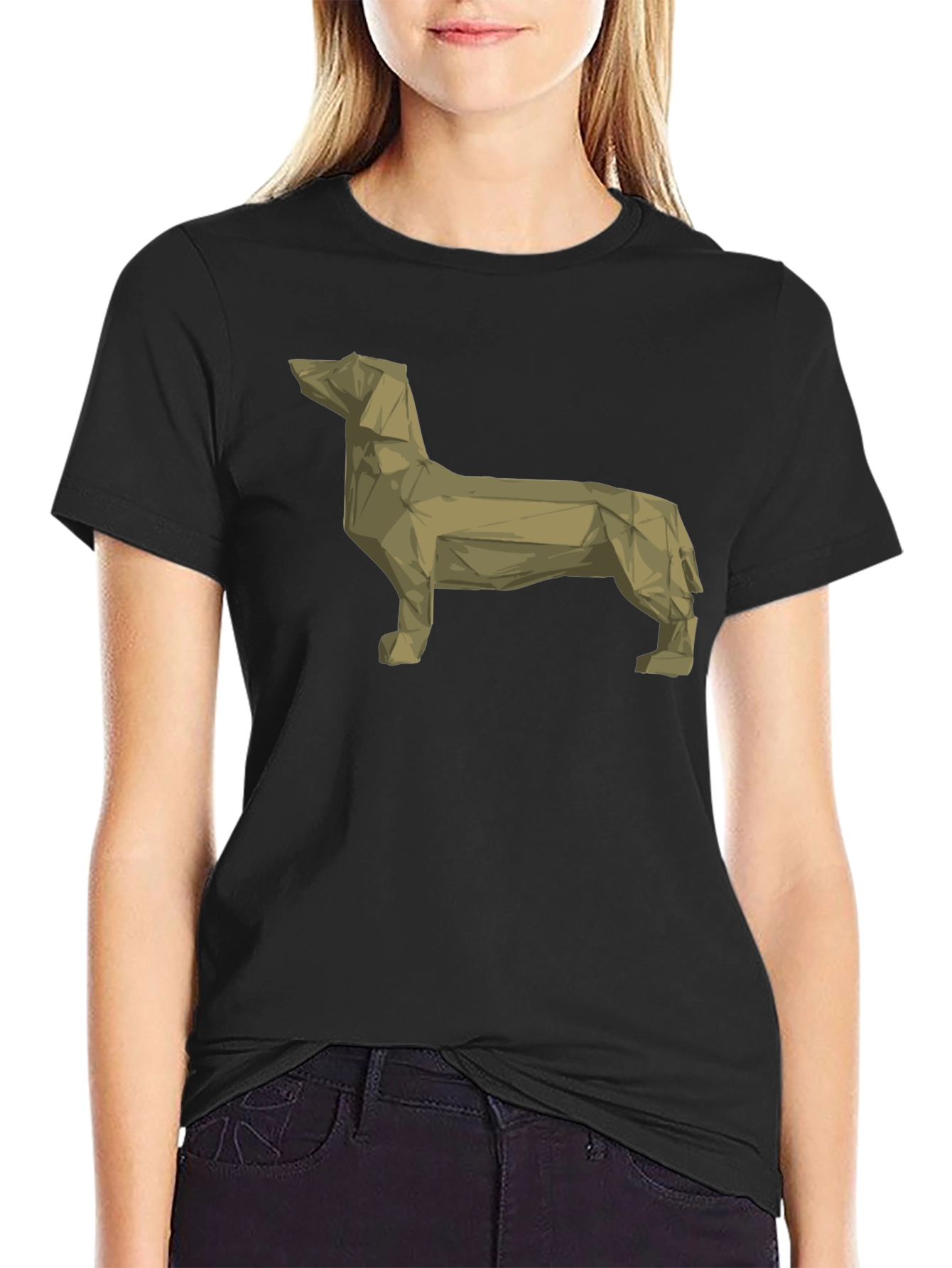 Geometric Dachshund T-Shirt - Modern Dog Lover Tee