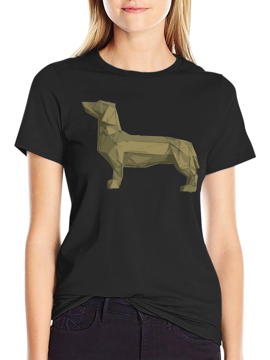 Geometric Dachshund T-Shirt - Modern Dog Lover Tee