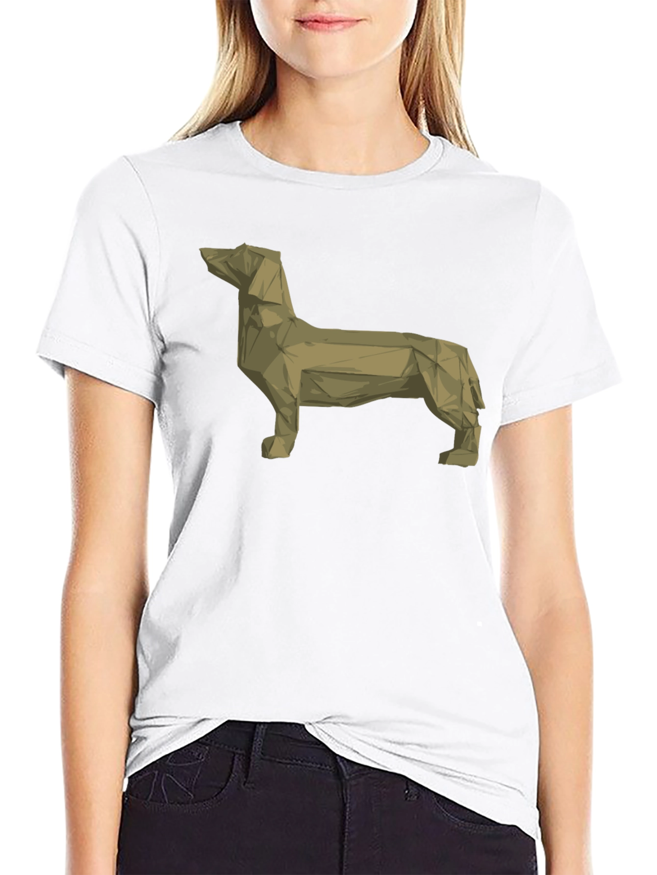 Geometric Dachshund T-Shirt - Modern Dog Lover Tee