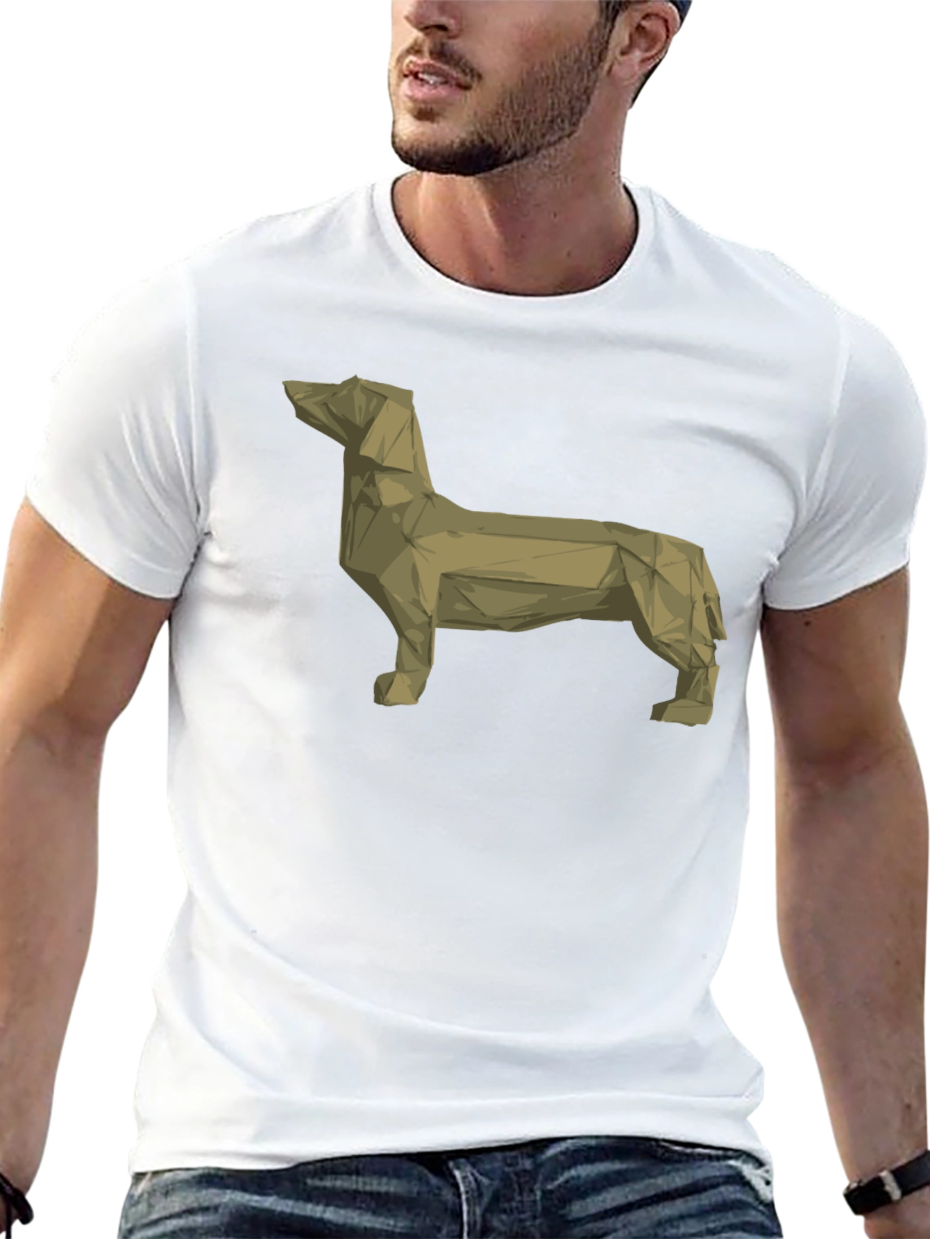 Geometric Dachshund T-Shirt - Modern Dog Lover Tee