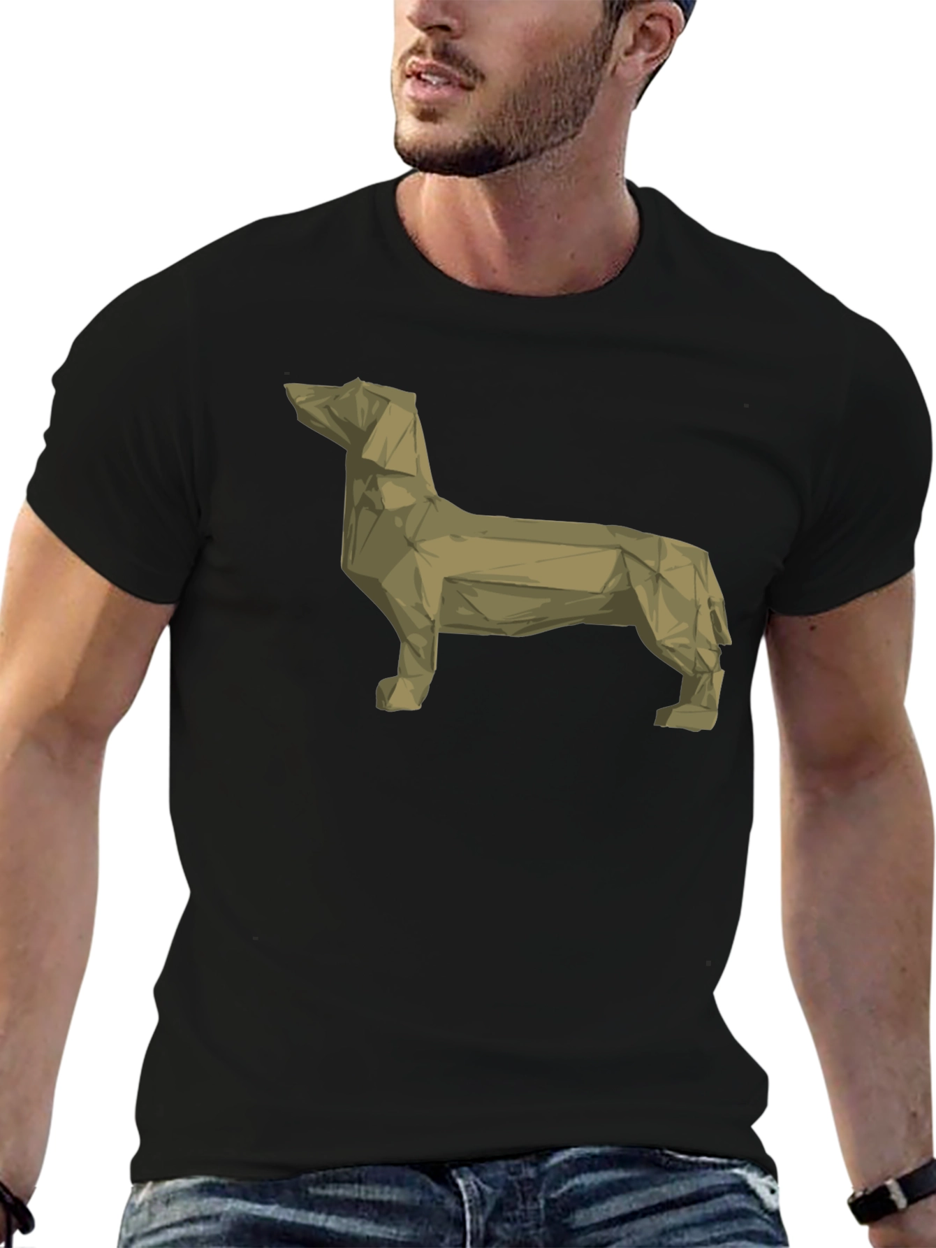 Geometric Dachshund T-Shirt - Modern Dog Lover Tee