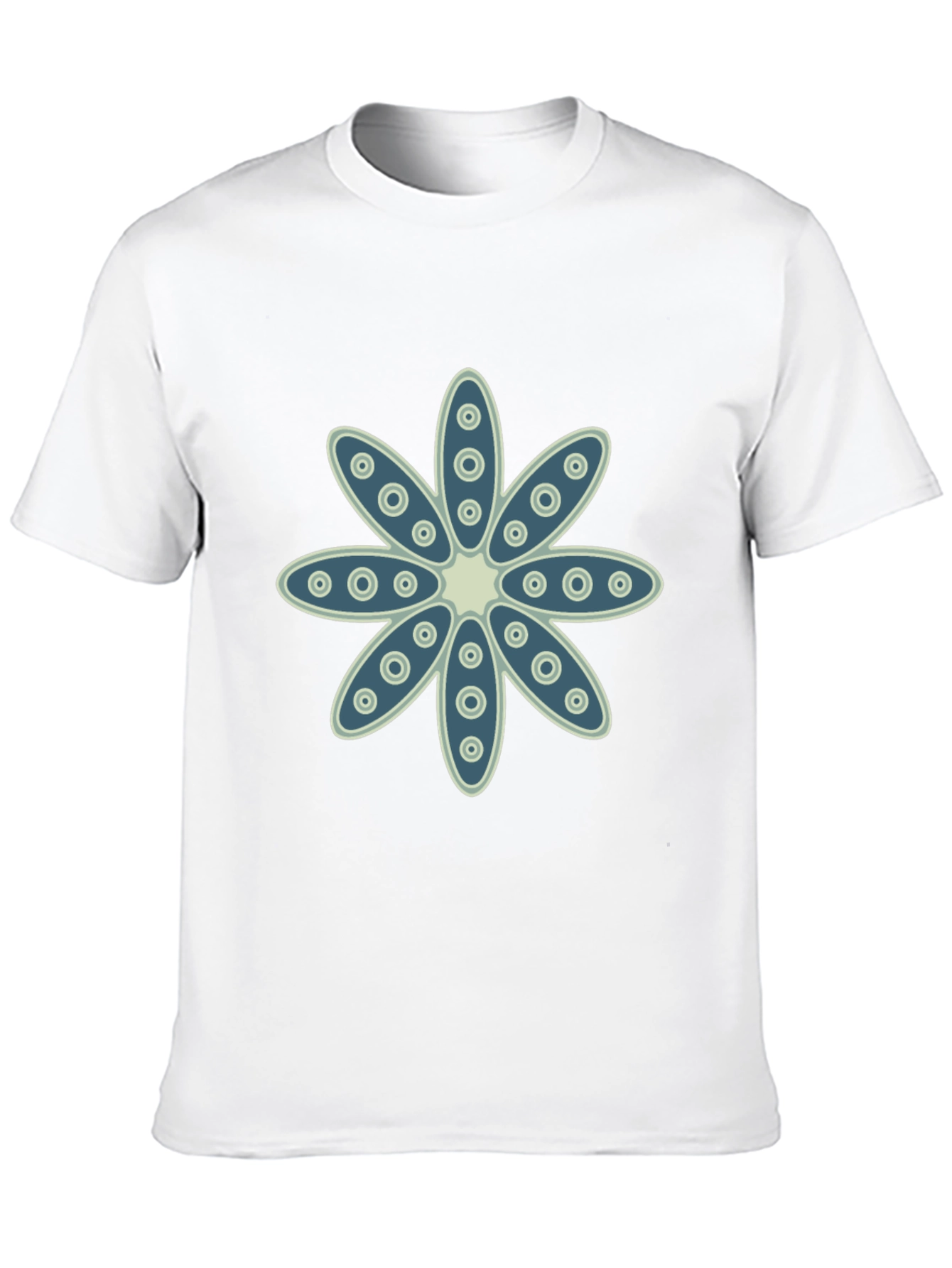 Floral Print Crew Neck Black T-Shirt