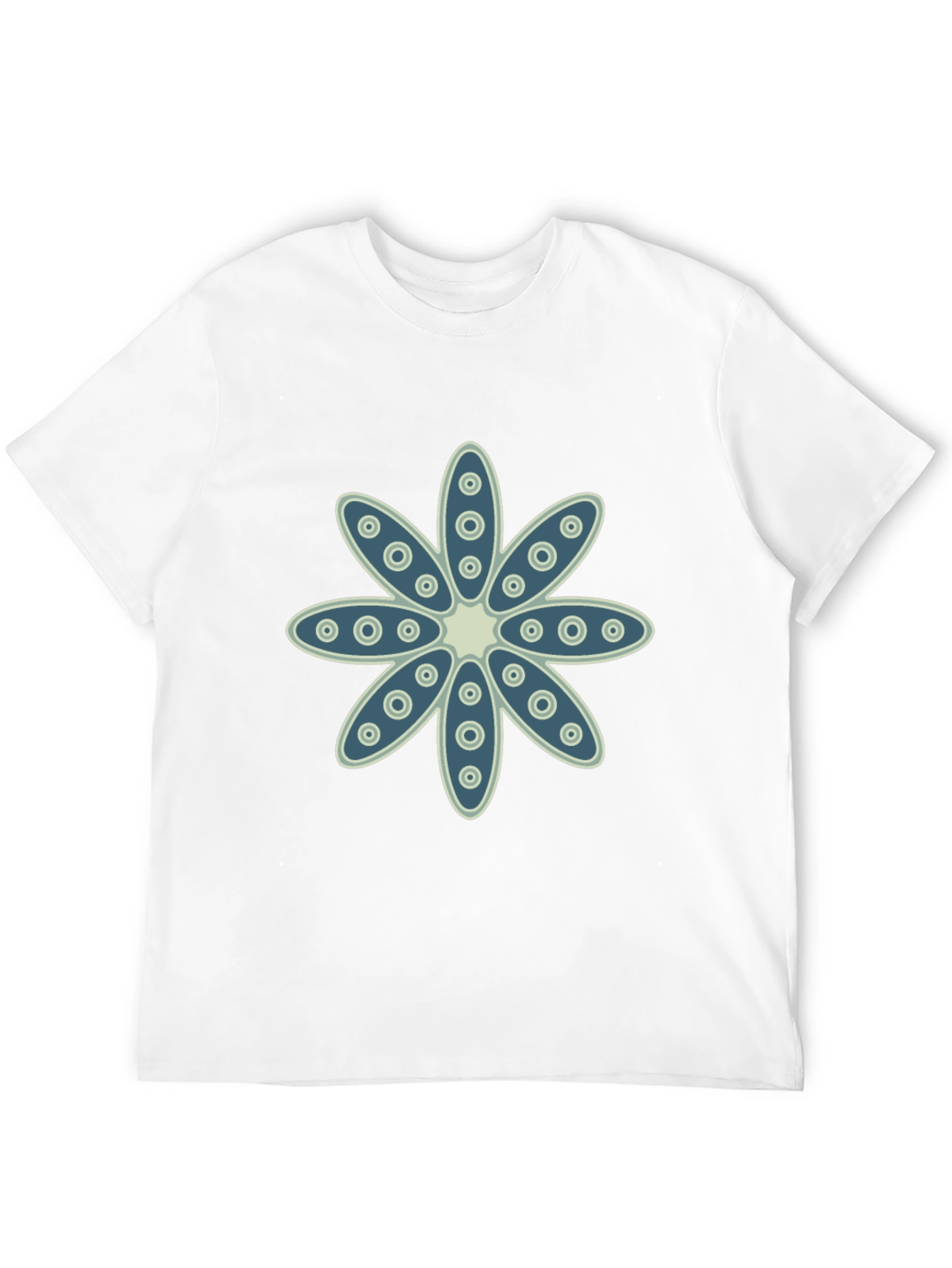 Floral Print Crew Neck Black T-Shirt