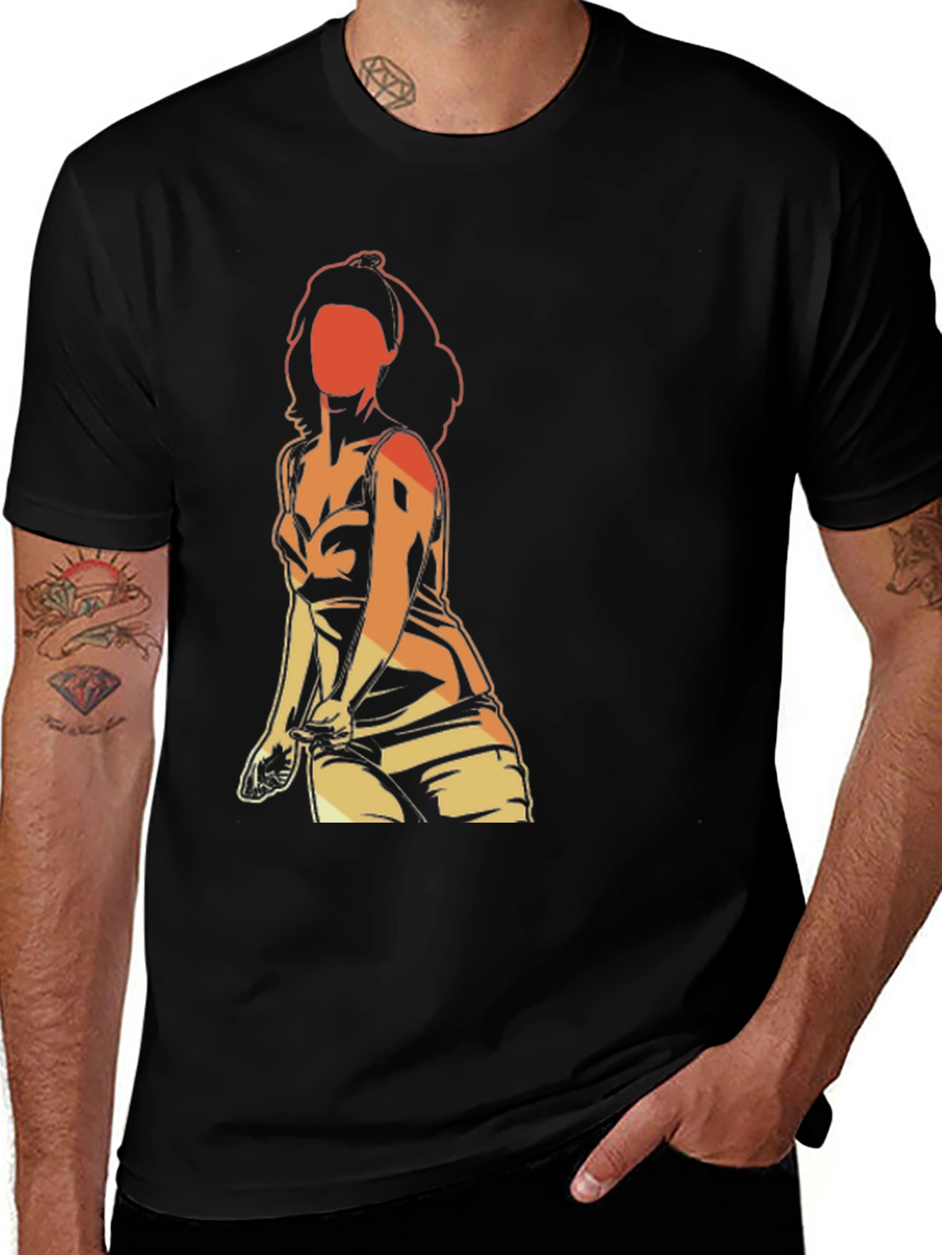 Retro Graphic T-Shirt - Woman Silhouette