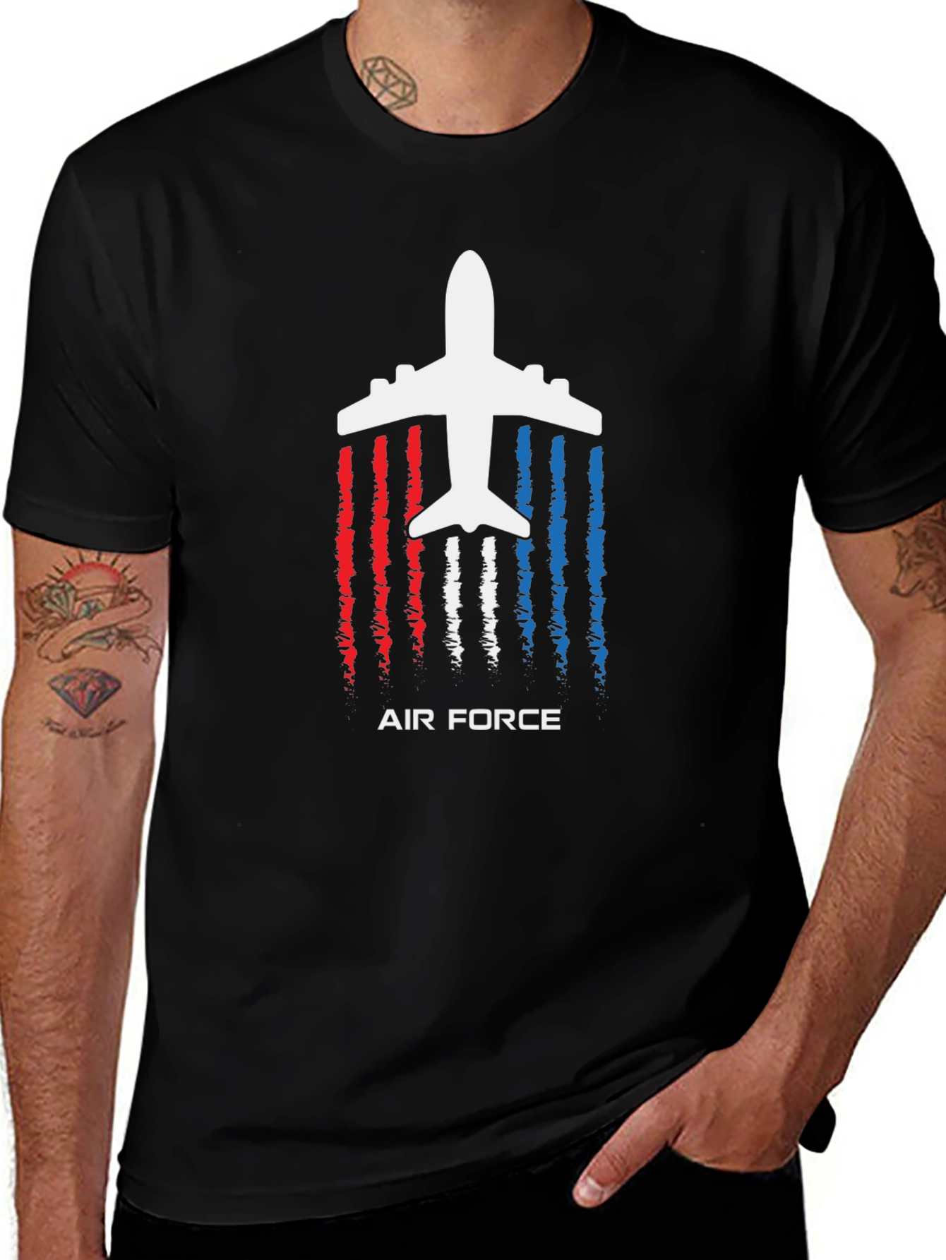 Air Force Airplane Graphic T-Shirt - Patriotic Design
