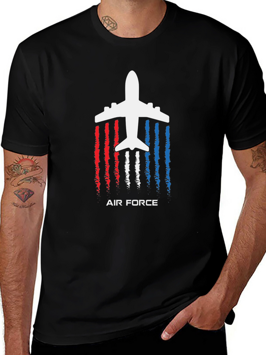 Air Force Airplane Graphic T-Shirt - Patriotic Design