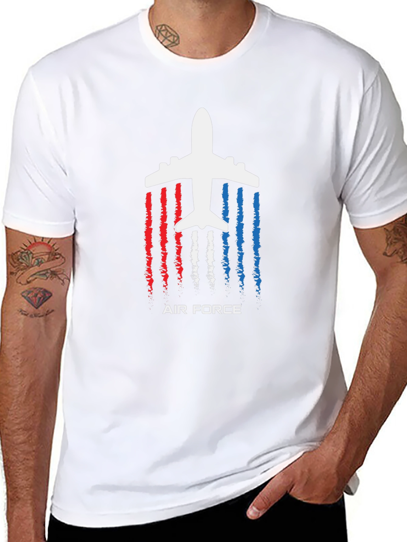 Air Force Airplane Graphic T-Shirt - Patriotic Design