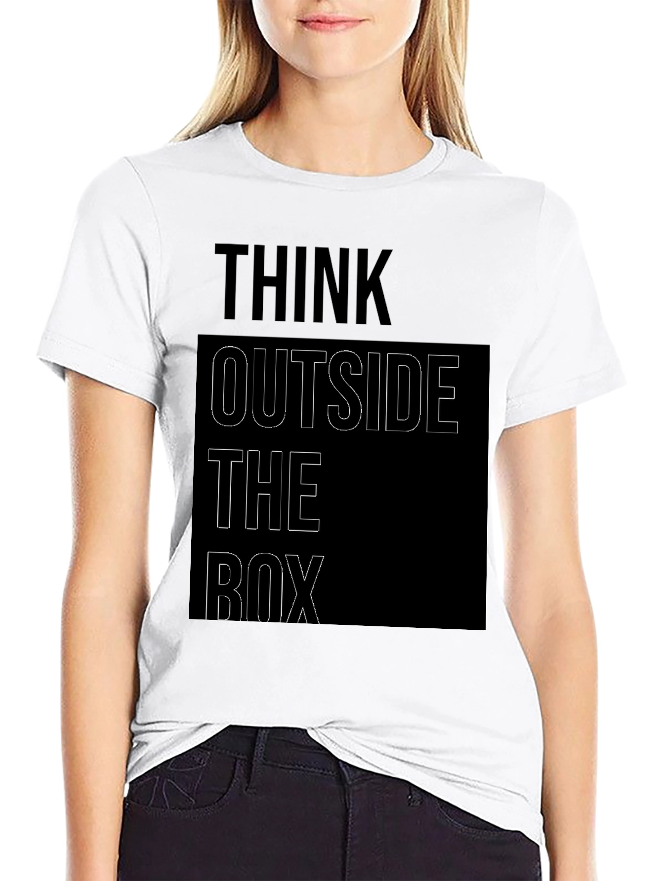Think Outside the Box Graphic Tee - Black
