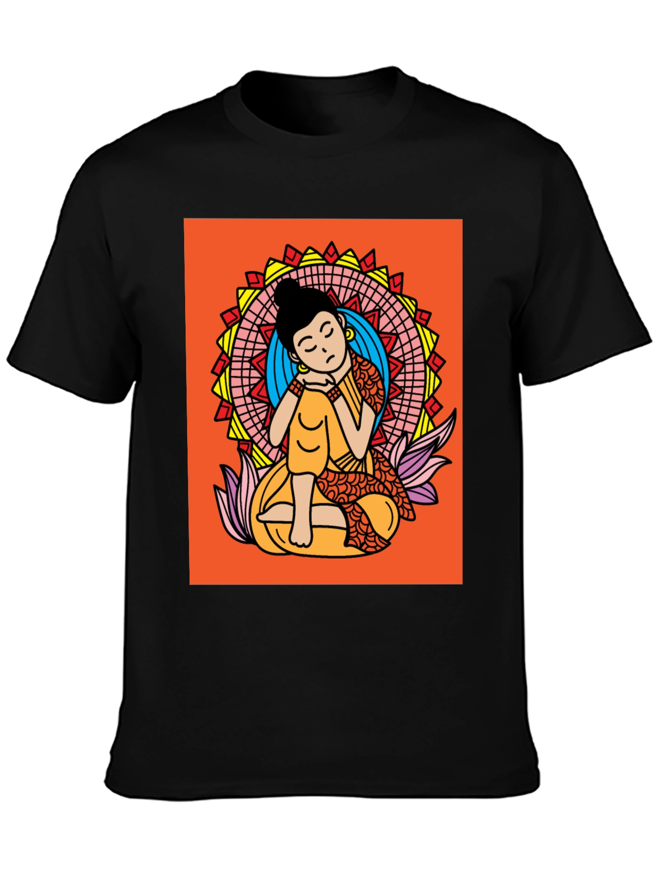 Meditating Buddha Graphic Tee - Relaxed Fit