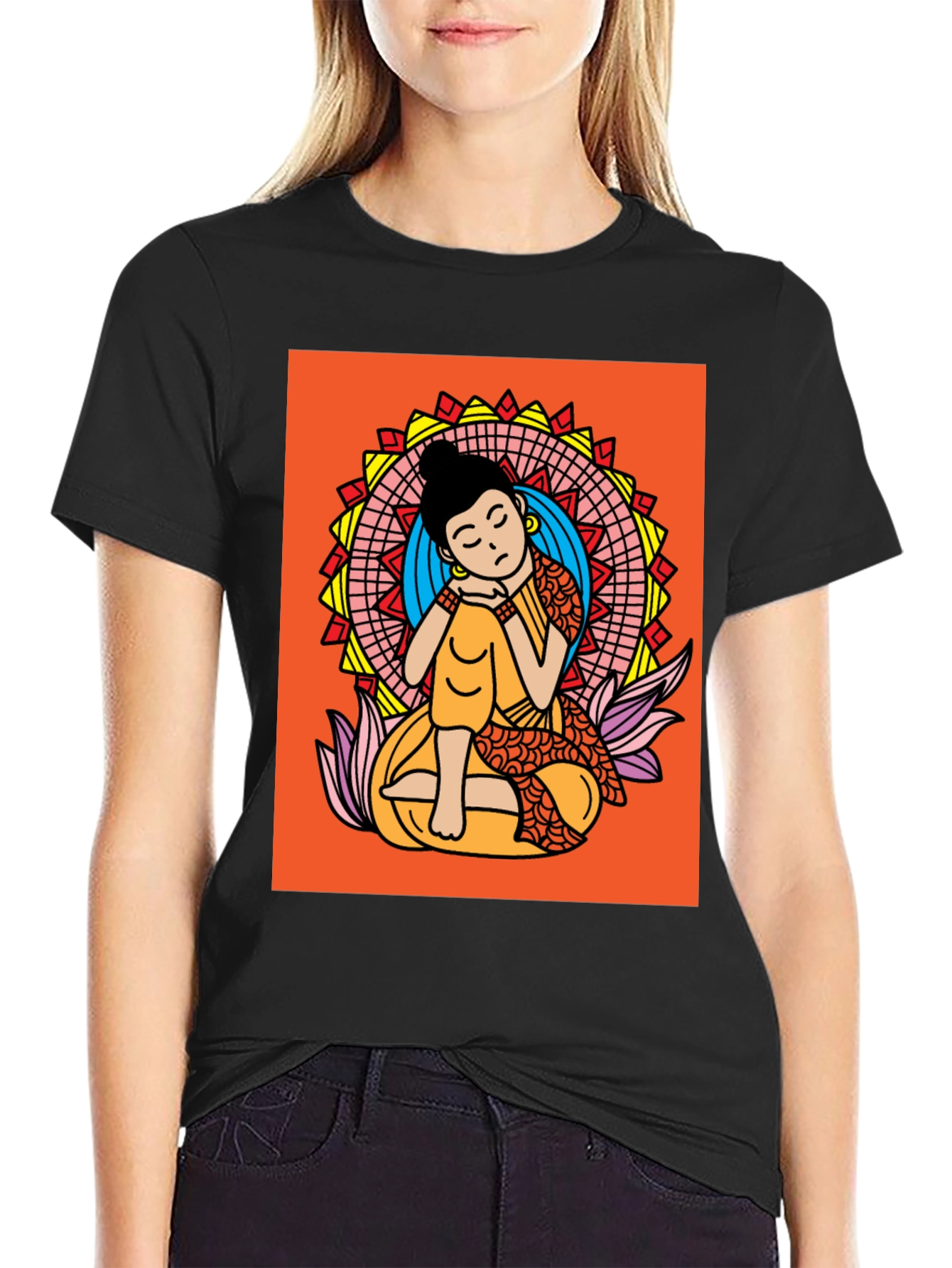 Meditating Buddha Graphic Tee - Relaxed Fit