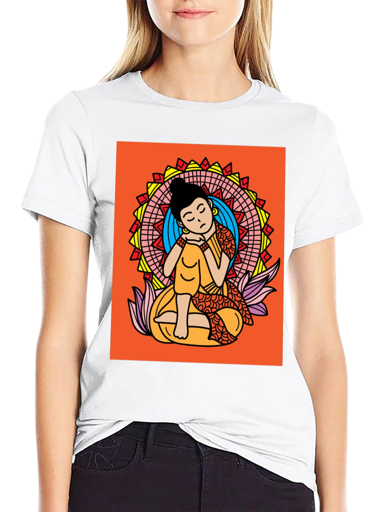 Meditating Buddha Graphic Tee - Relaxed Fit