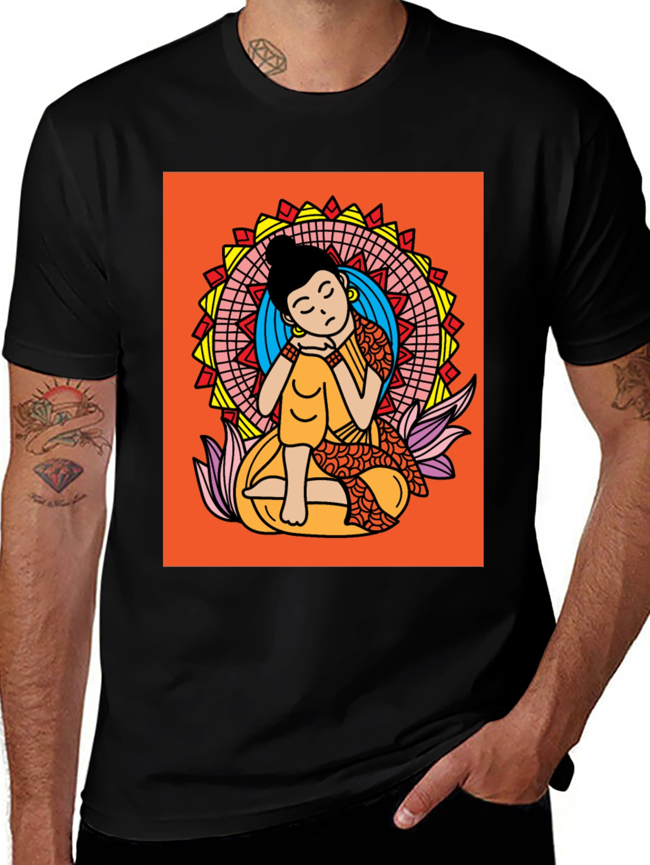Meditating Buddha Graphic Tee - Relaxed Fit