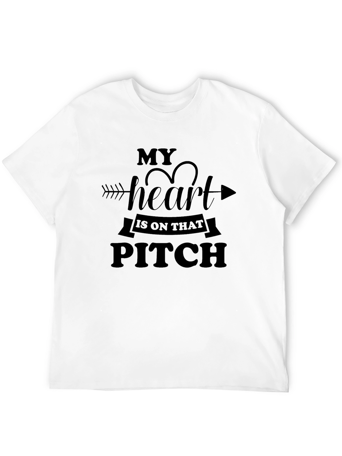 My Heart is on That Pitch T-Shirt - Black