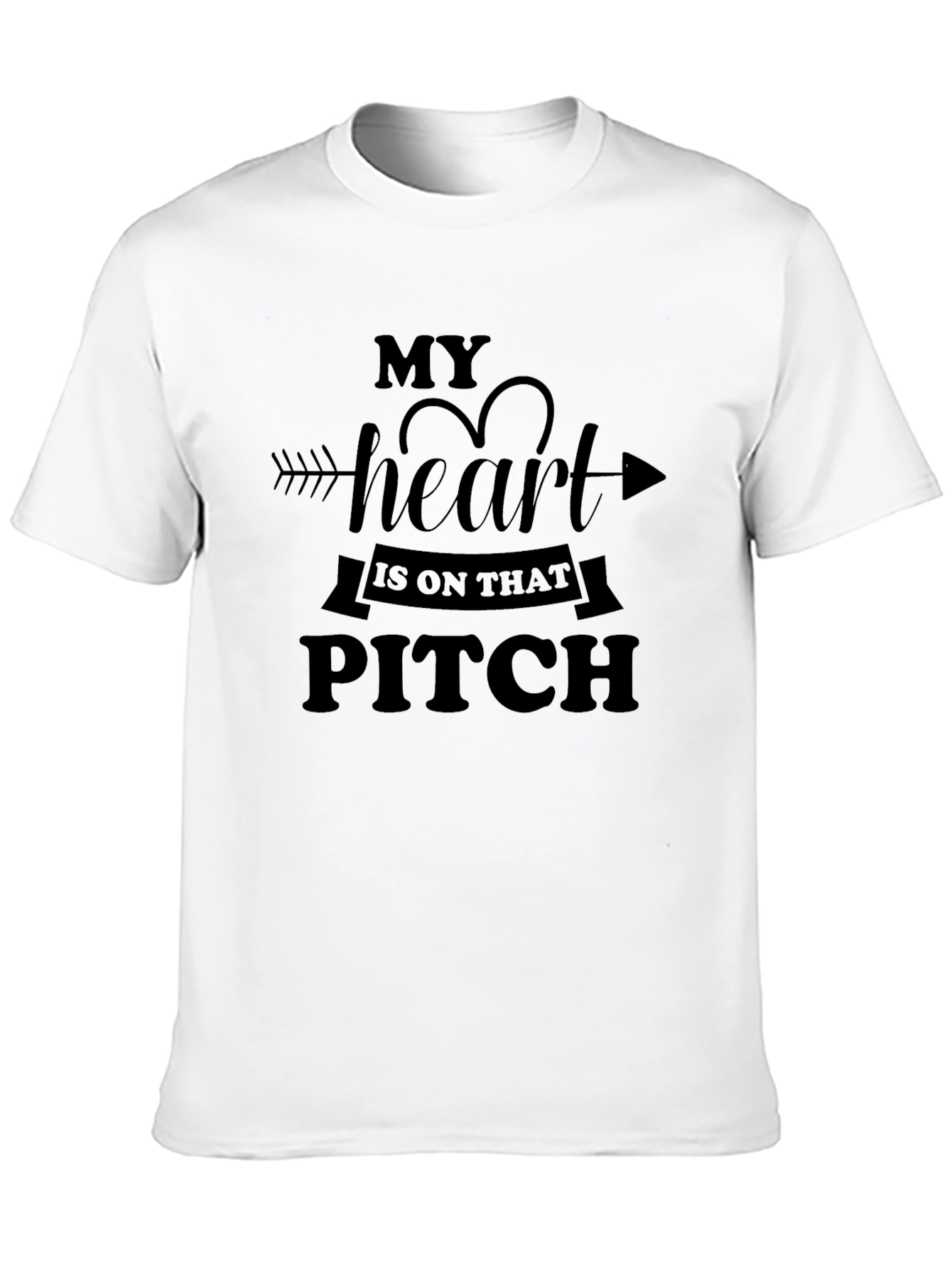 My Heart is on That Pitch T-Shirt - Black