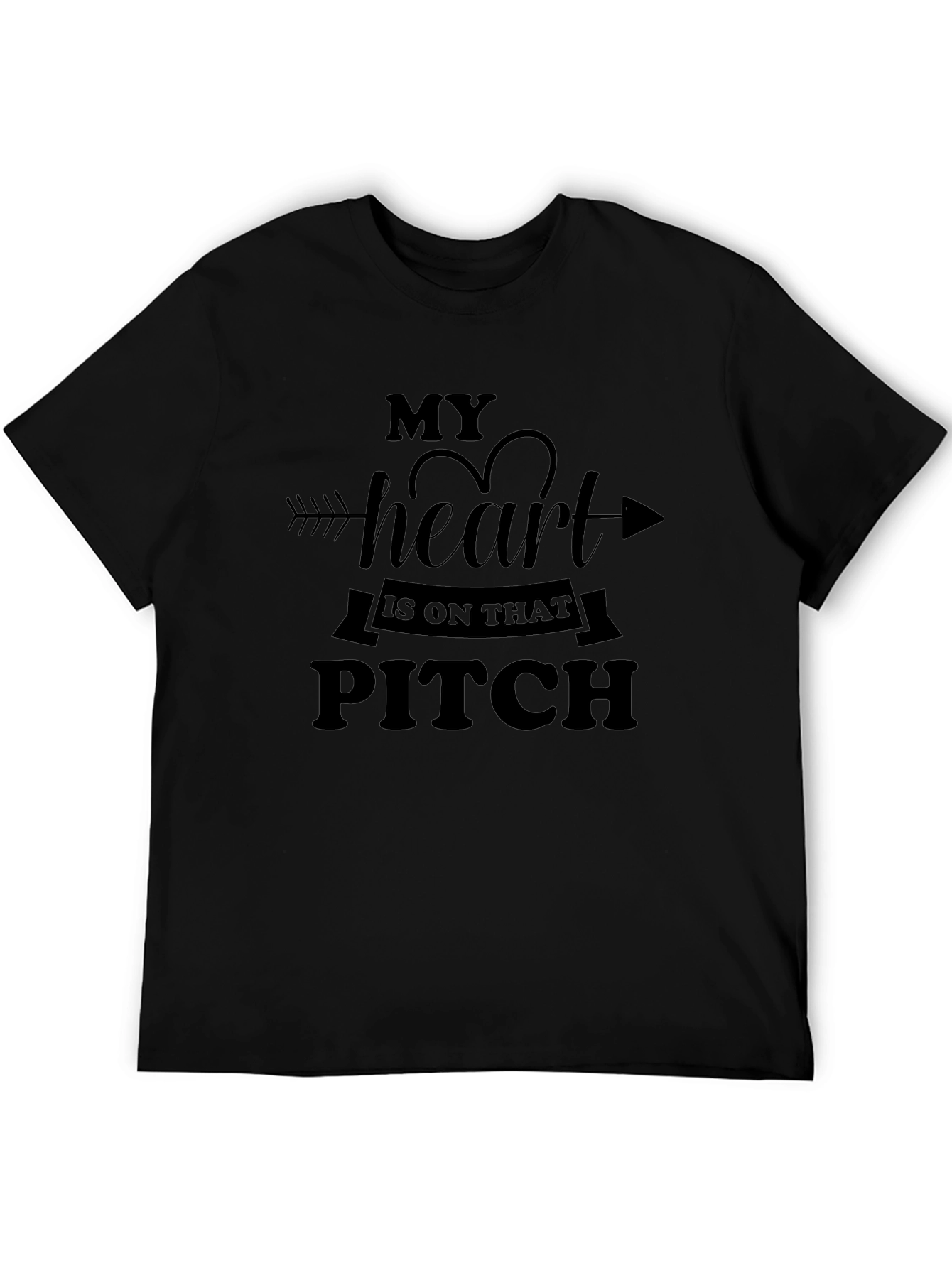 My Heart is on That Pitch T-Shirt - Black