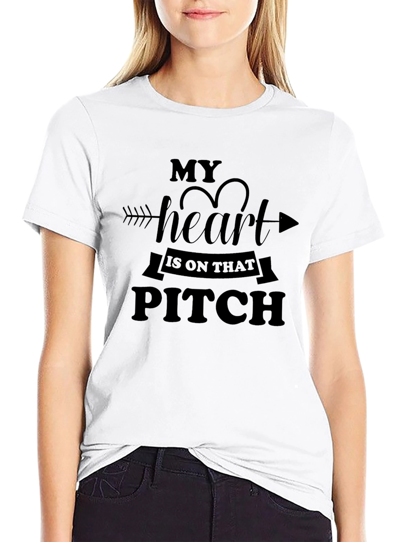 My Heart is on That Pitch T-Shirt - Black