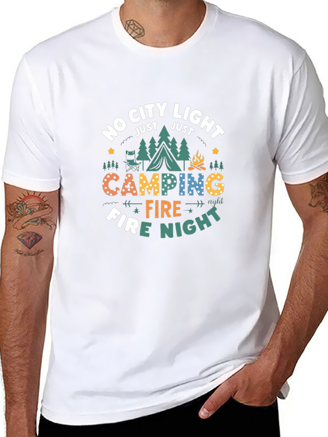 Camping Fire Night Graphic Tee