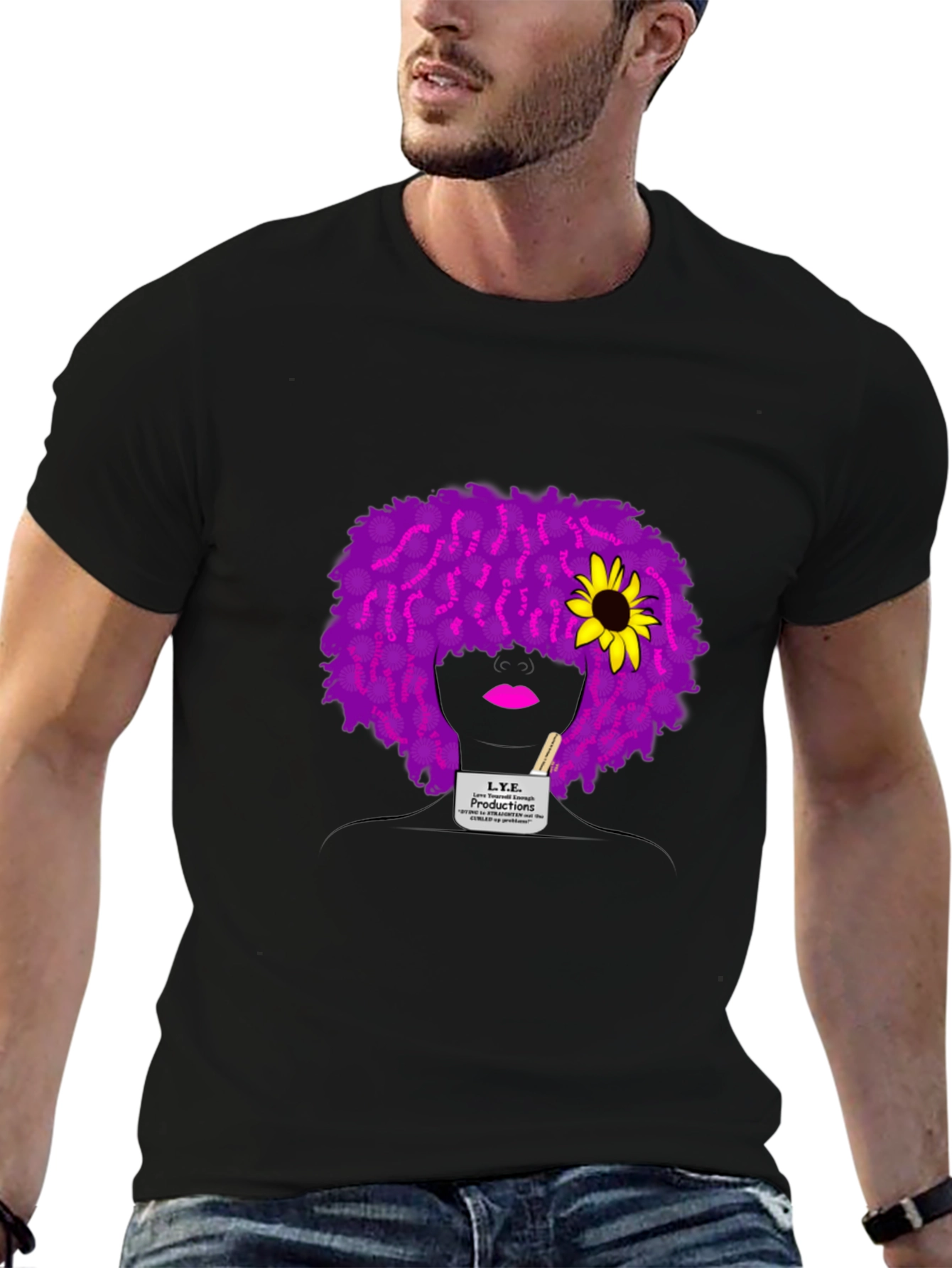 L.Y.E. Productions Black Graphic Tee
