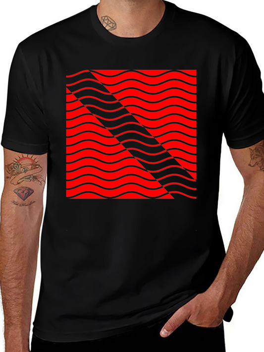 Abstract Wave Pattern Graphic T-Shirt