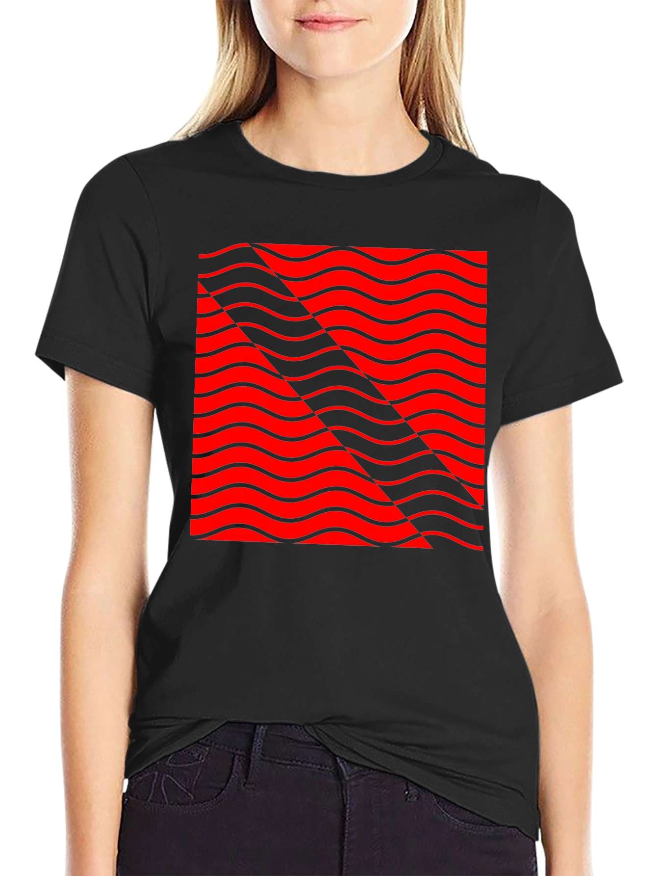 Abstract Wave Pattern Graphic T-Shirt