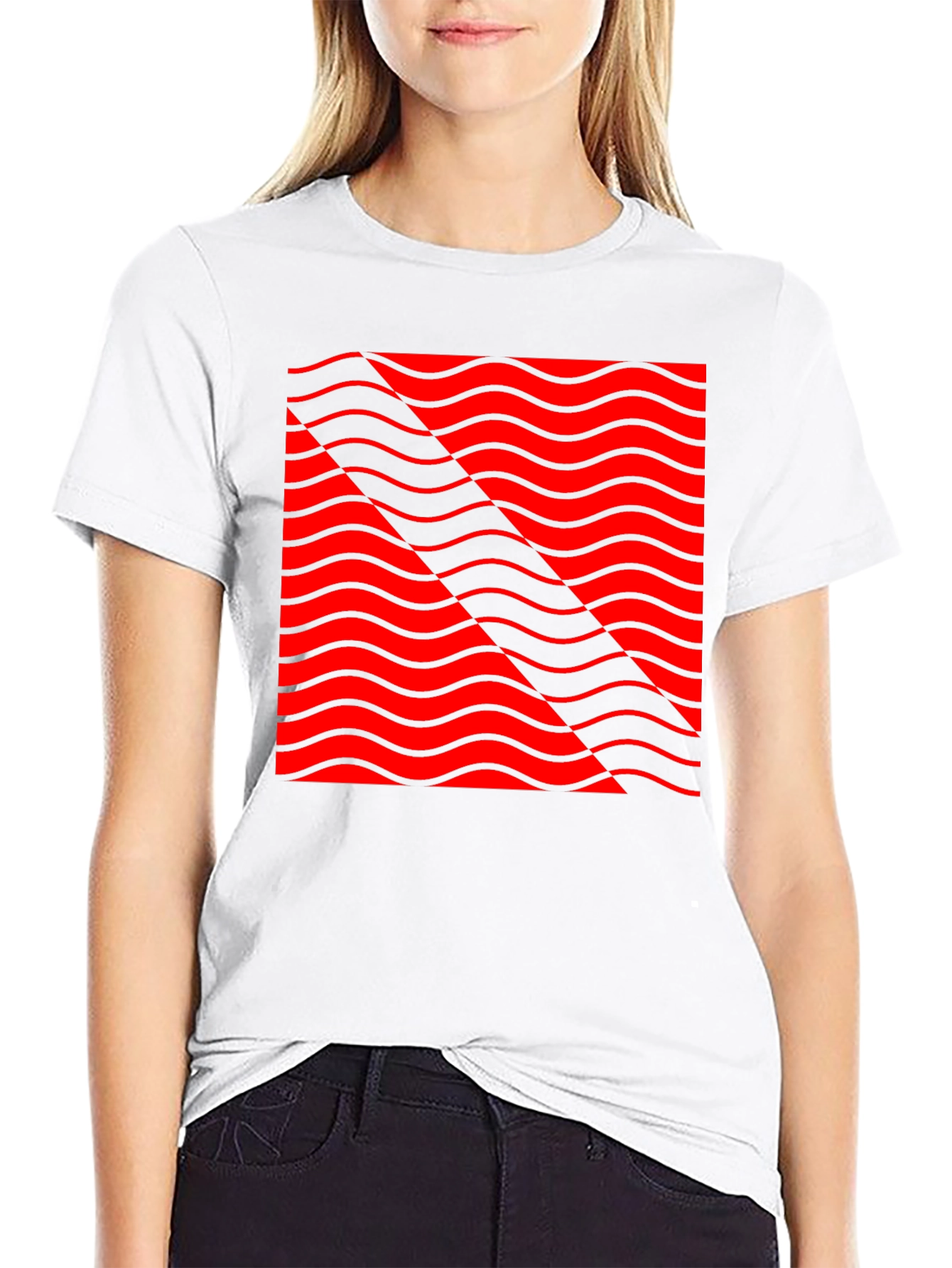Abstract Wave Pattern Graphic T-Shirt