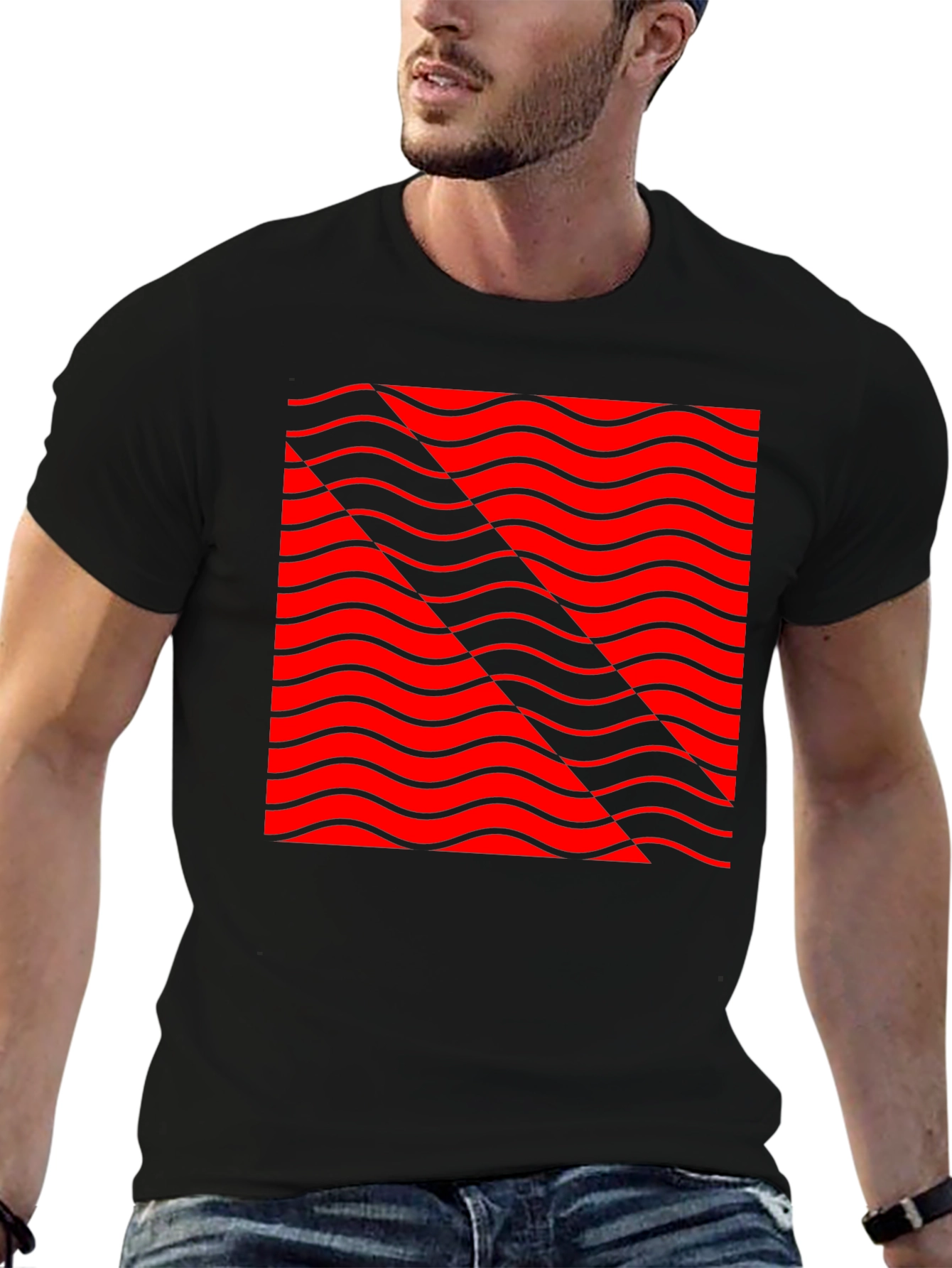 Abstract Wave Pattern Graphic T-Shirt