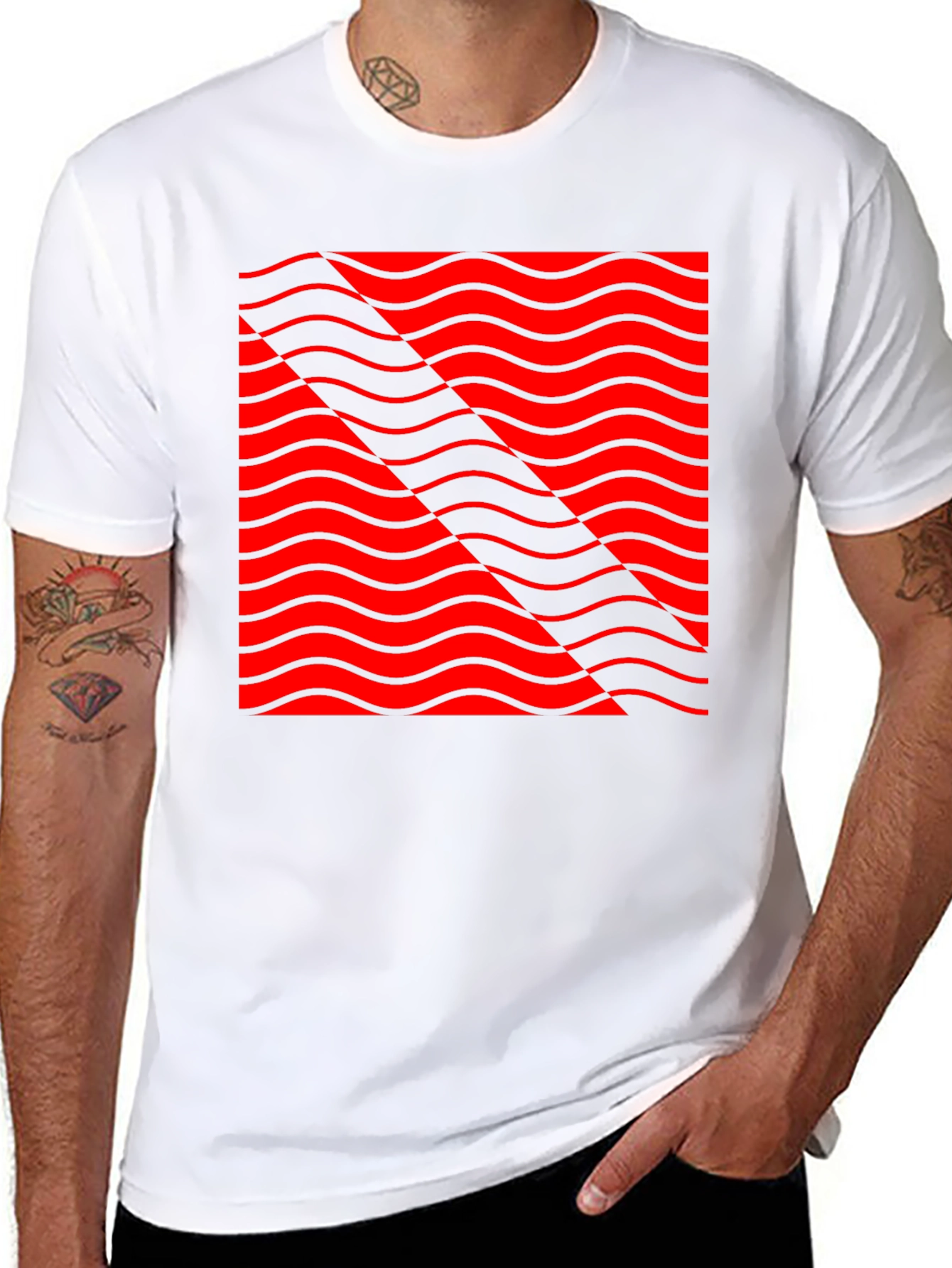 Abstract Wave Pattern Graphic T-Shirt