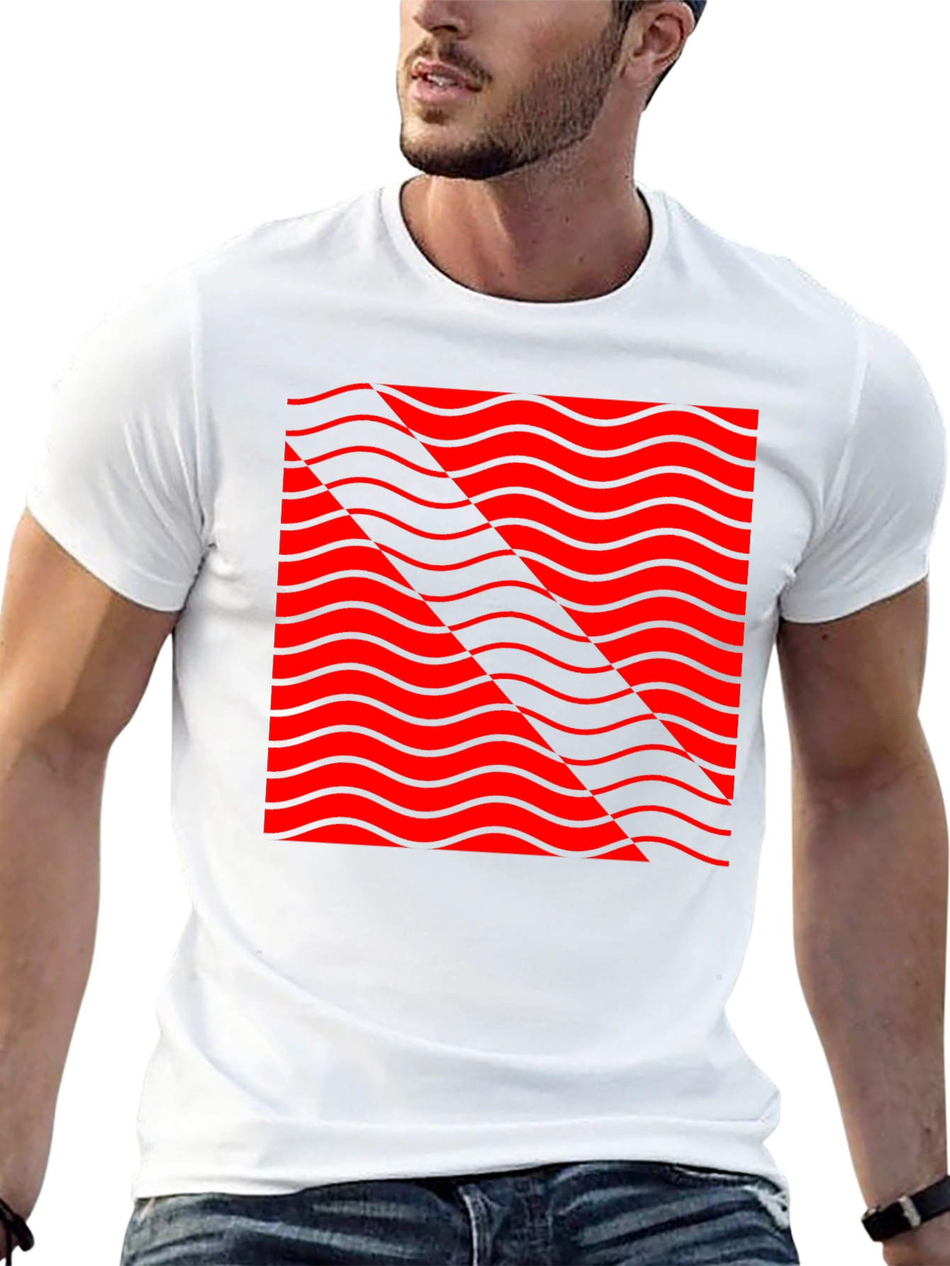 Abstract Wave Pattern Graphic T-Shirt