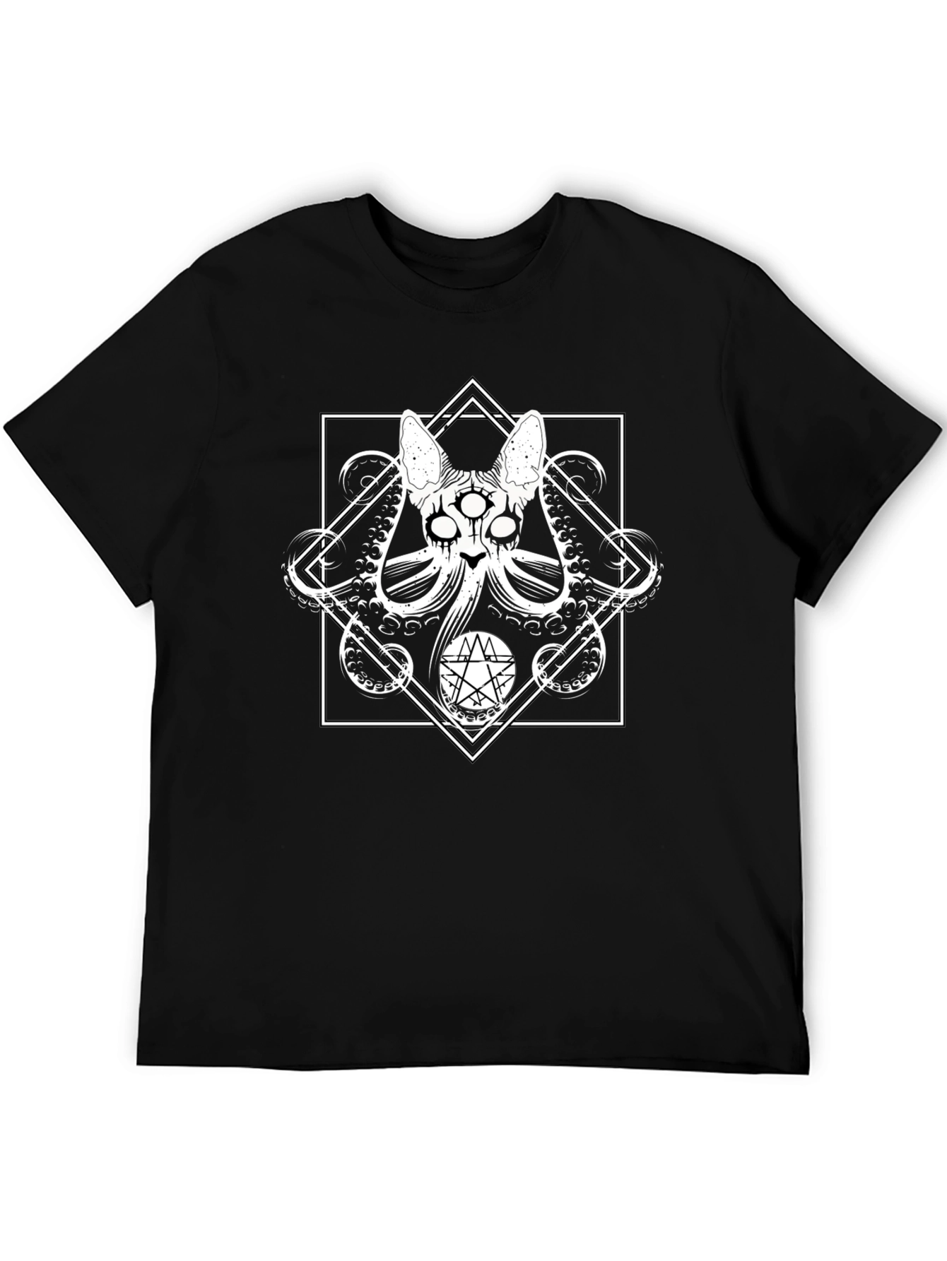 Occult Cat T-Shirt - Black Graphic Tee