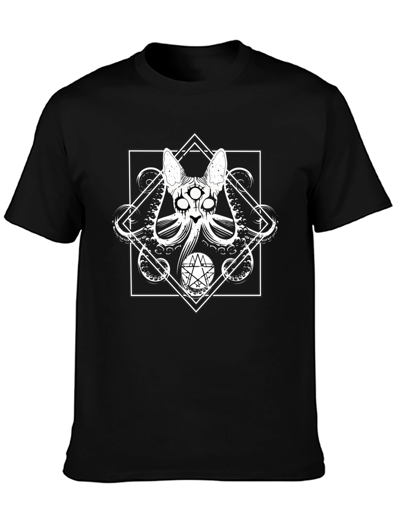 Occult Cat T-Shirt - Black Graphic Tee