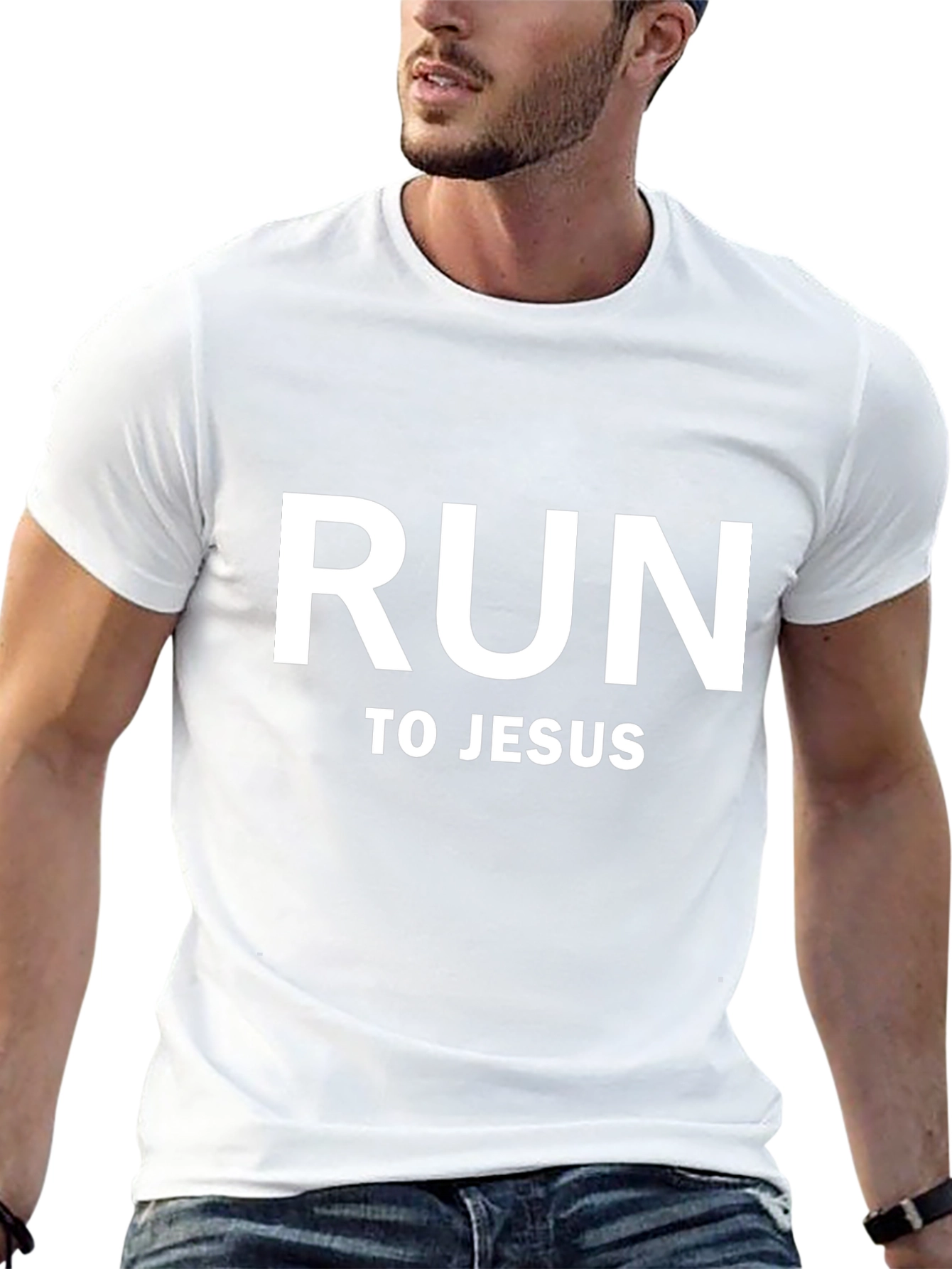 Run To Jesus Graphic T-Shirt - Christian Faith Tee