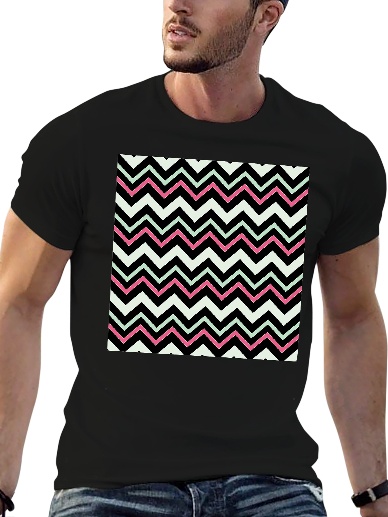 Zigzag Pattern T-Shirt - Modern Graphic Tee